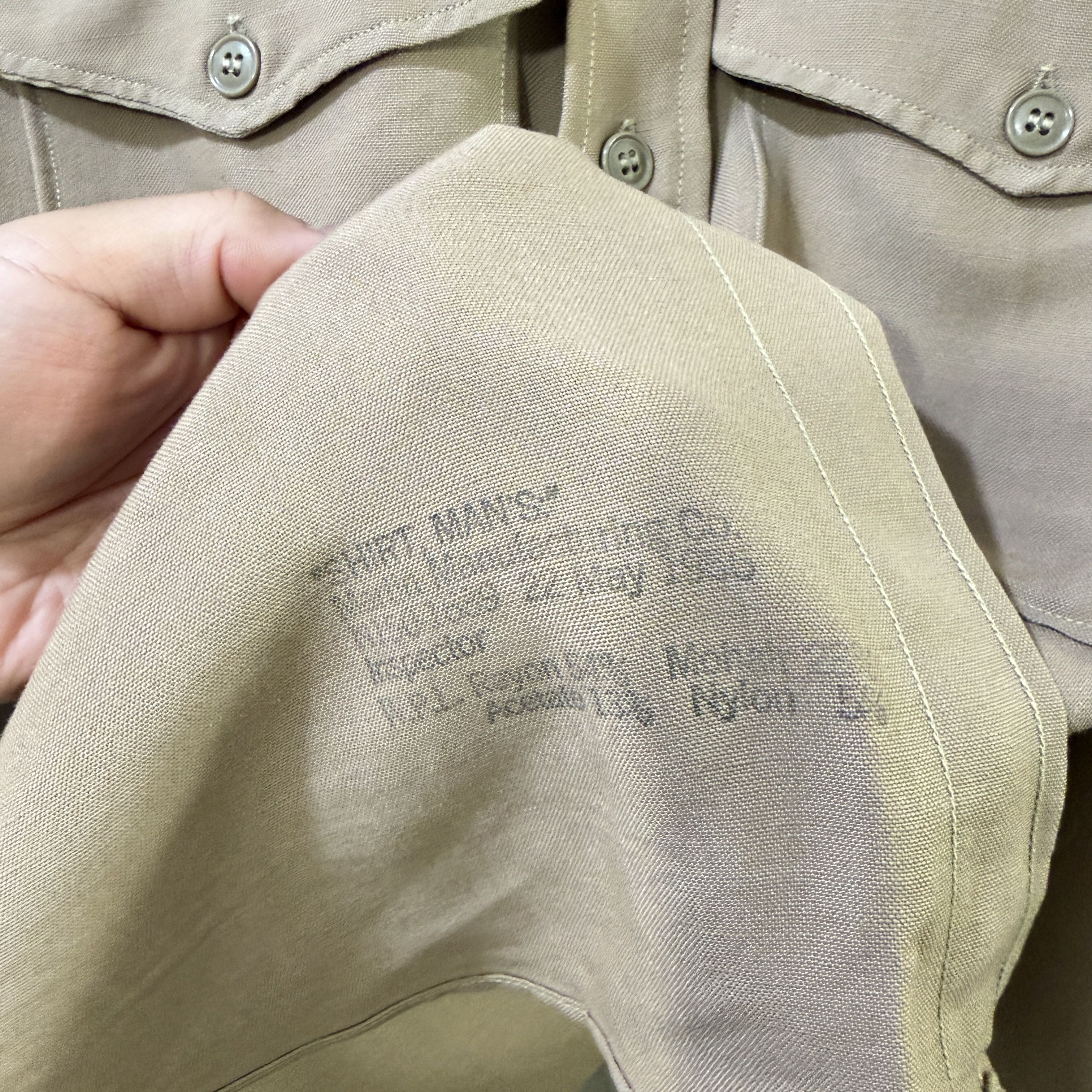 Vintage 1950s Tan Military Mohair Blend Field Shirt Size US M / EU 48-50 / 2 - 8 Thumbnail