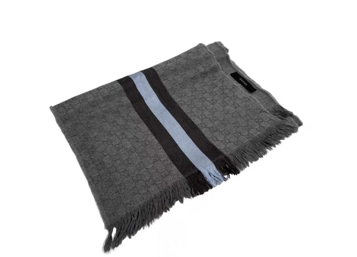 Gucci Gucci All-Over Print Stripe Cashmere Scarf Shawl J31 Size ONE SIZE - 2 Thumbnail