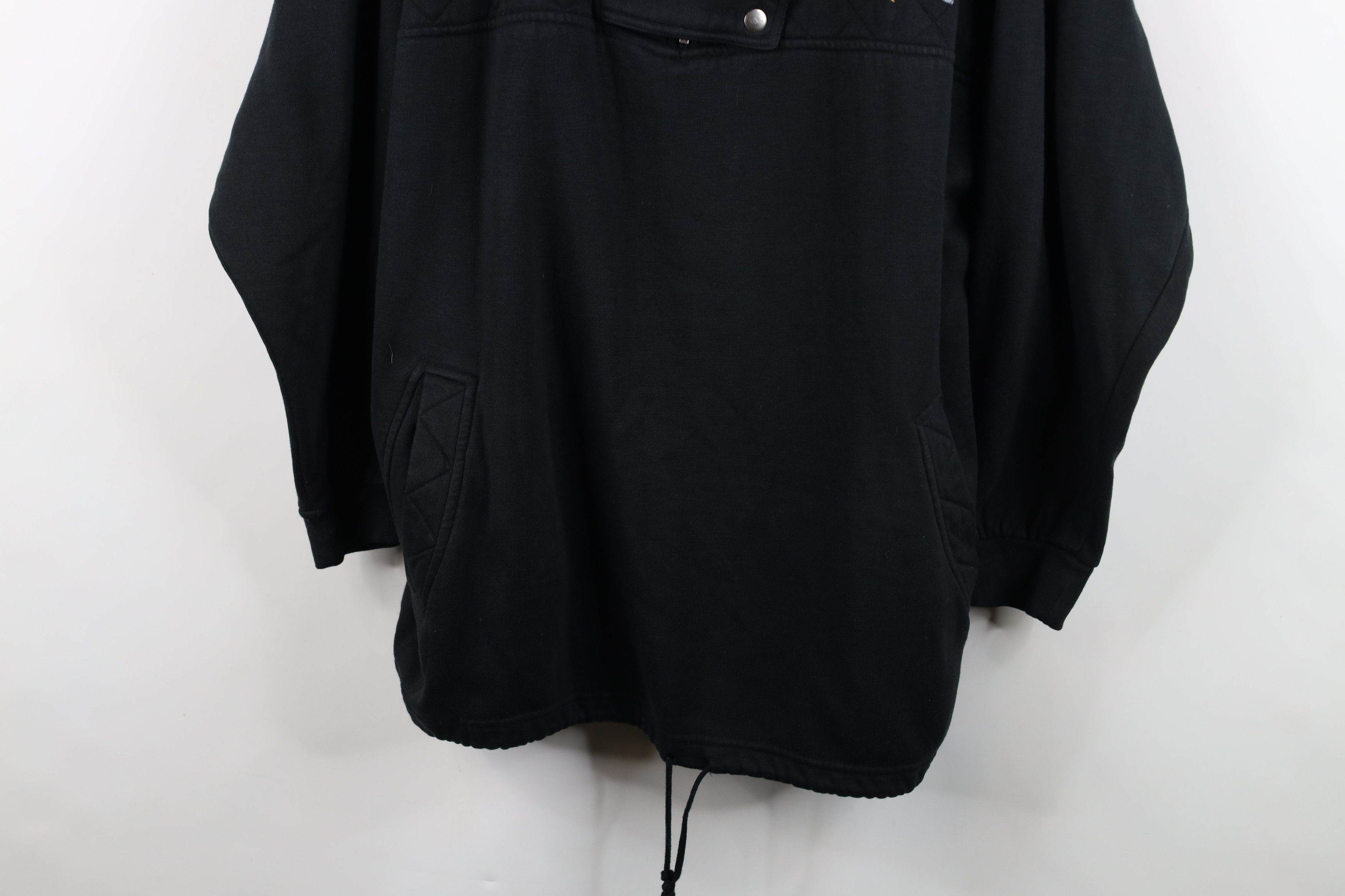 Vintage Vintage 90s Streetwear Quilted Bib Baggy Sweatshirt Black Size 3XL / US 20-22 - 3 Thumbnail