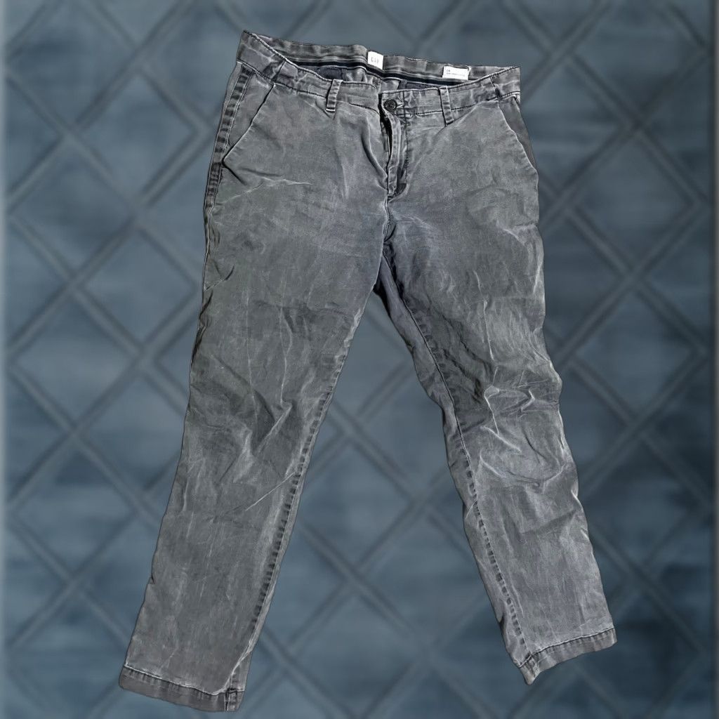 Gap GAP Women 6 Regular Chino Pants Bootcut Stretch Gray Distressed Colorful Size 28" / US 6 / IT 42 - 1 Thumbnail