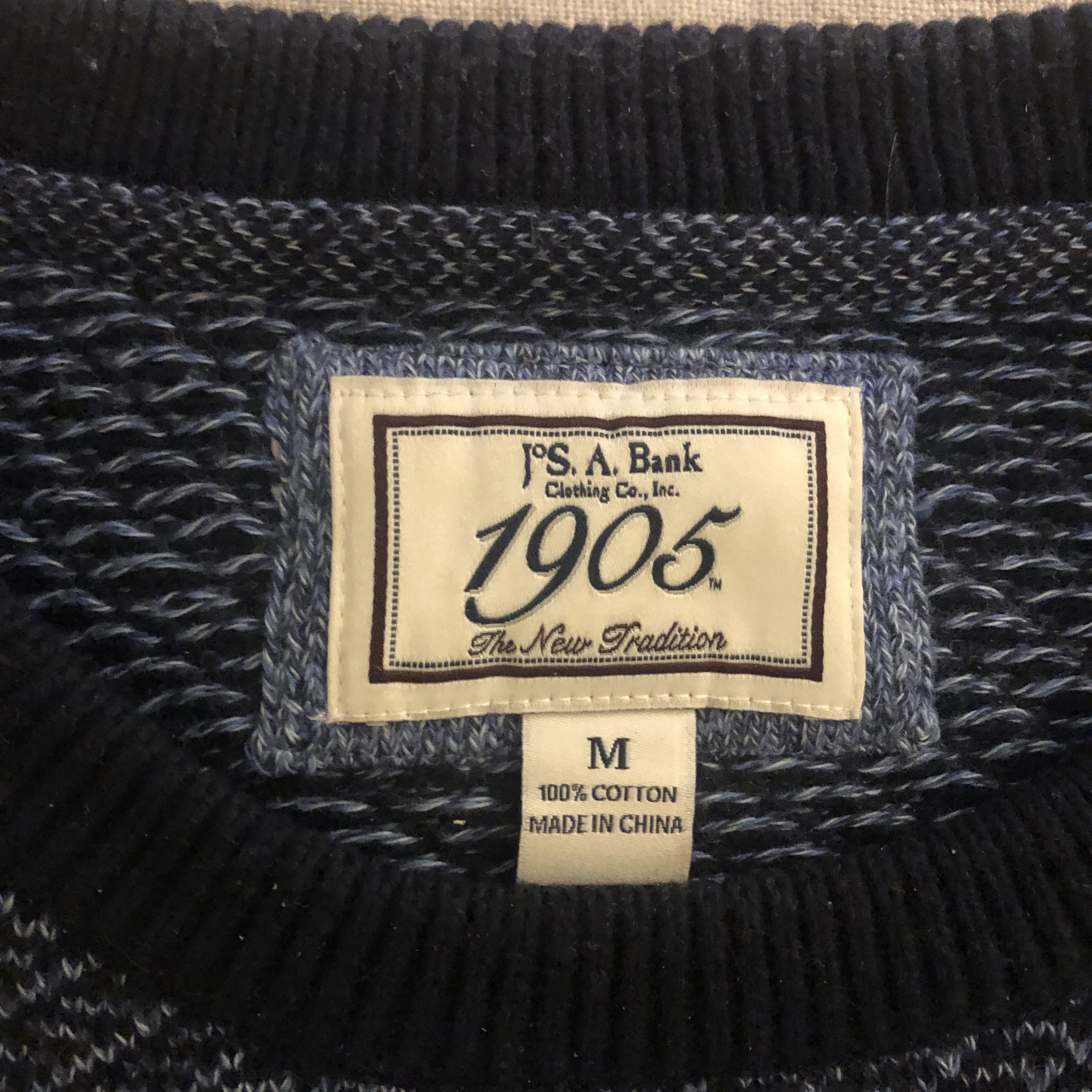 Jos. A. Bank Jos. A. Bank Reserve Blue Crewneck Cotton Sweater - Size M Size US M / EU 48-50 / 2 - 4 Thumbnail