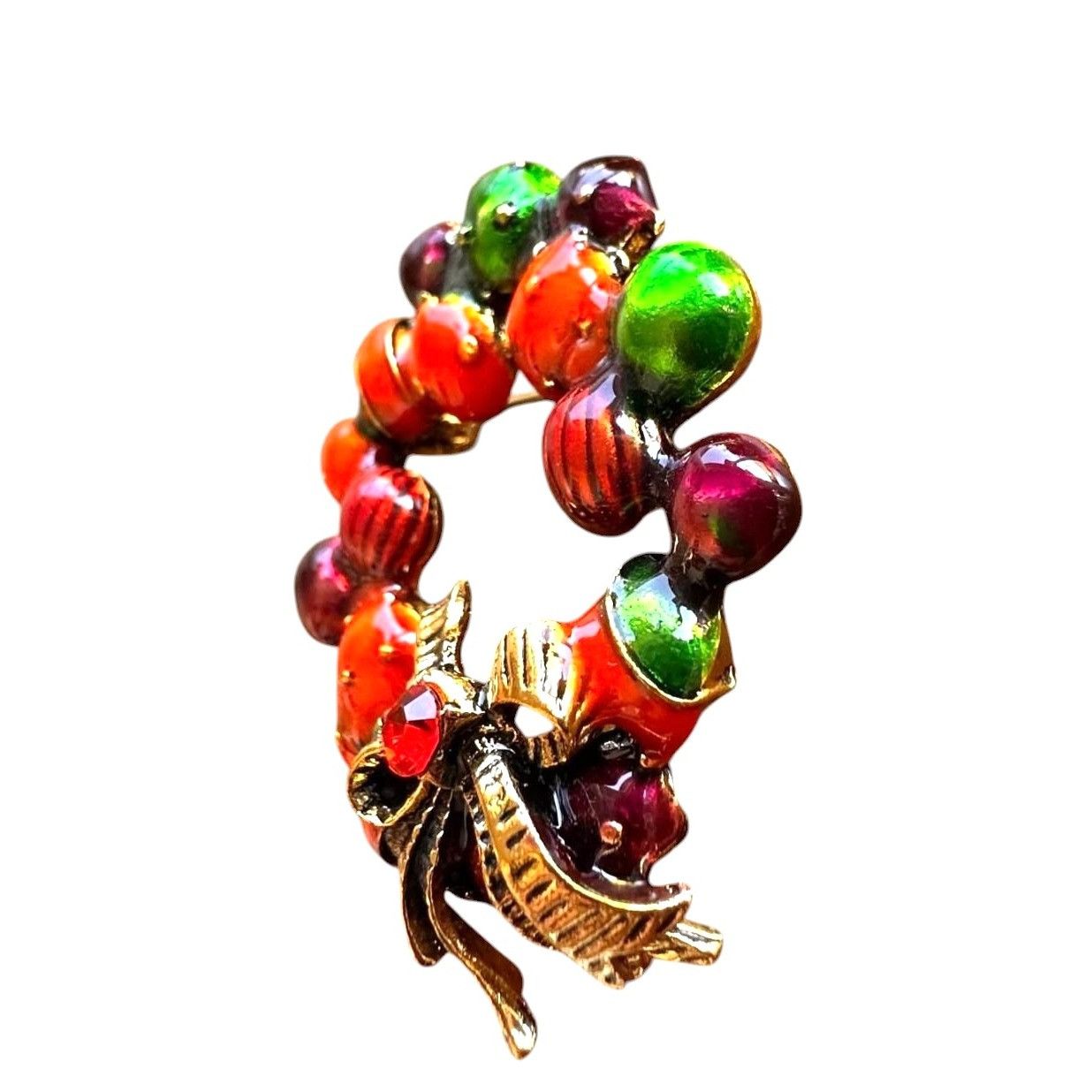 Handmade Christmas Wreath Brooch Pin New Ornaments Festive Winter Hol Size ONE SIZE - 7 Thumbnail