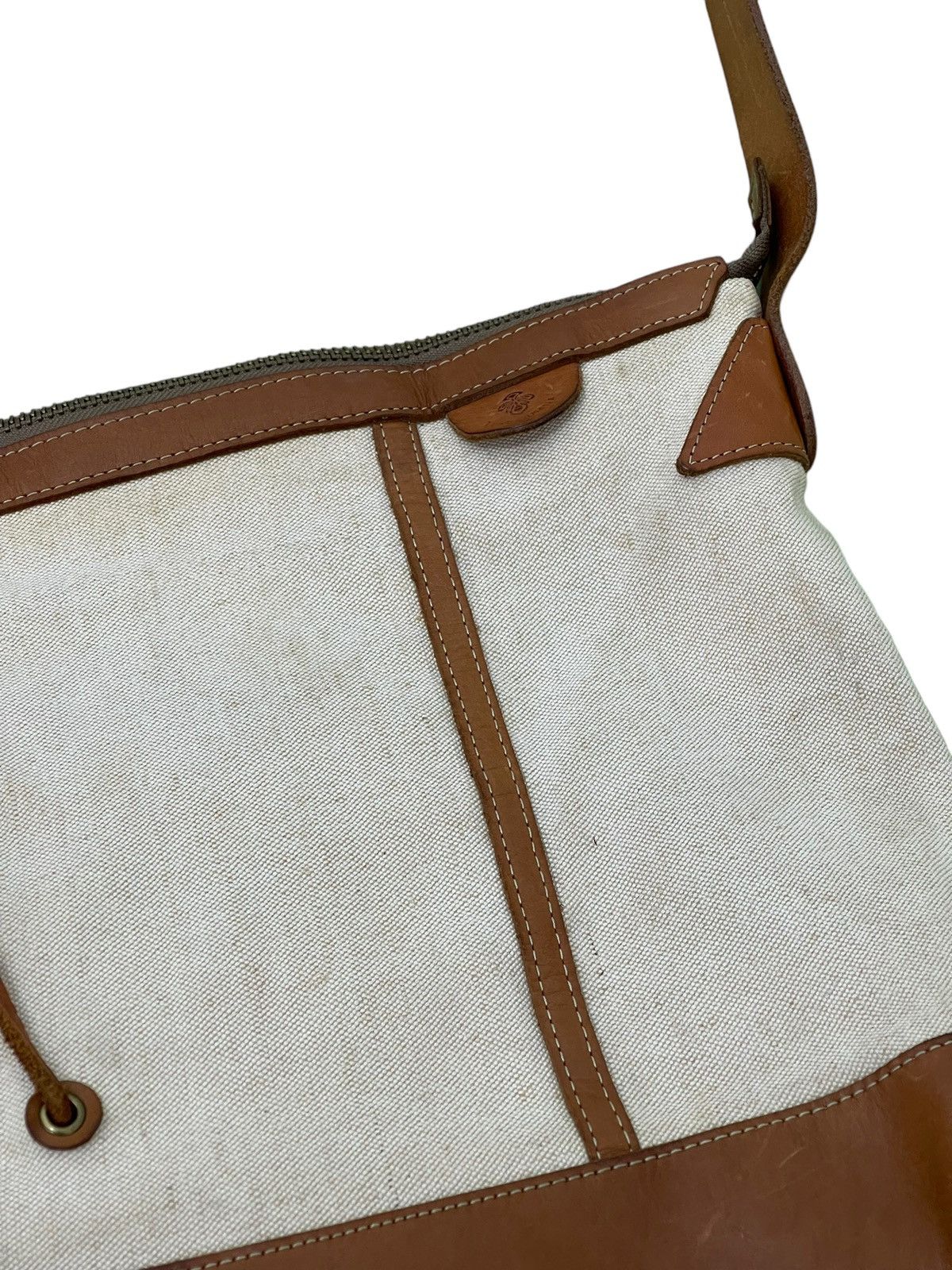 Japanese Brand Messenger Bag Teha Amana Leather Cotton Canvas Size ONE SIZE - 8 Thumbnail