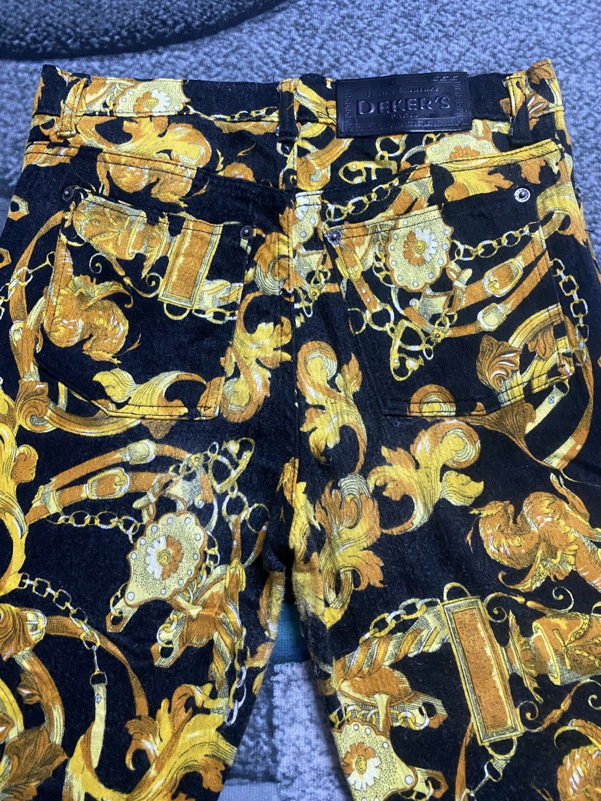 Vintage Vintage 80s Dekers Barocco Motive Made In France Pants Size 28" / US 6 / IT 42 - 4 Thumbnail