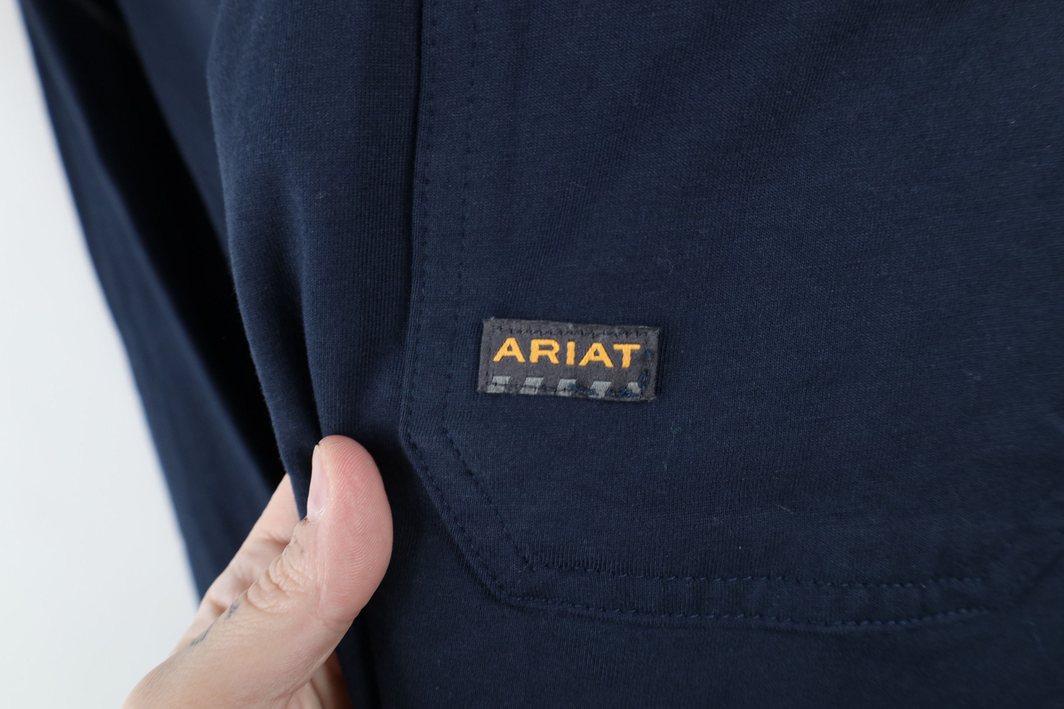Ariat × Vintage Ariat Rebar Long Sleeve Pocket Workwear T-Shirt Navy Blue Size US XL / EU 56 / 4 - 4 Thumbnail