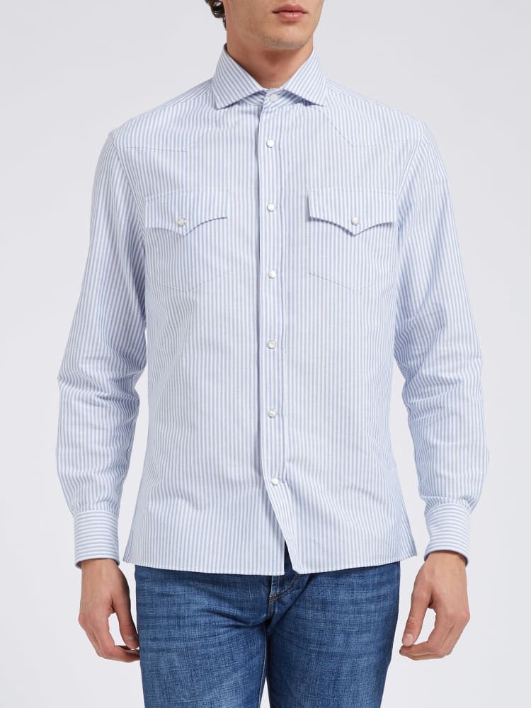 Brunello Cucinelli o1w1db10924 Shirt in Open White Size US XL / EU 56 / 4 - 1 Preview
