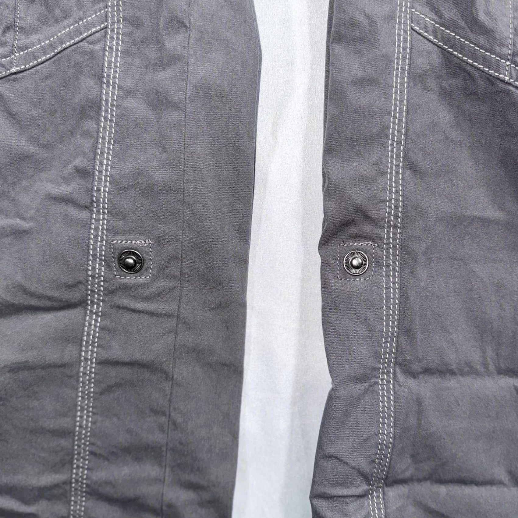 Vintage KÜHL Legendary Pants Womens 14 Gray Cargo Twill Straight Pockets Zip Back Logo casual outdoor hiking Size 36" / US 14 / IT 50 - 5 Thumbnail