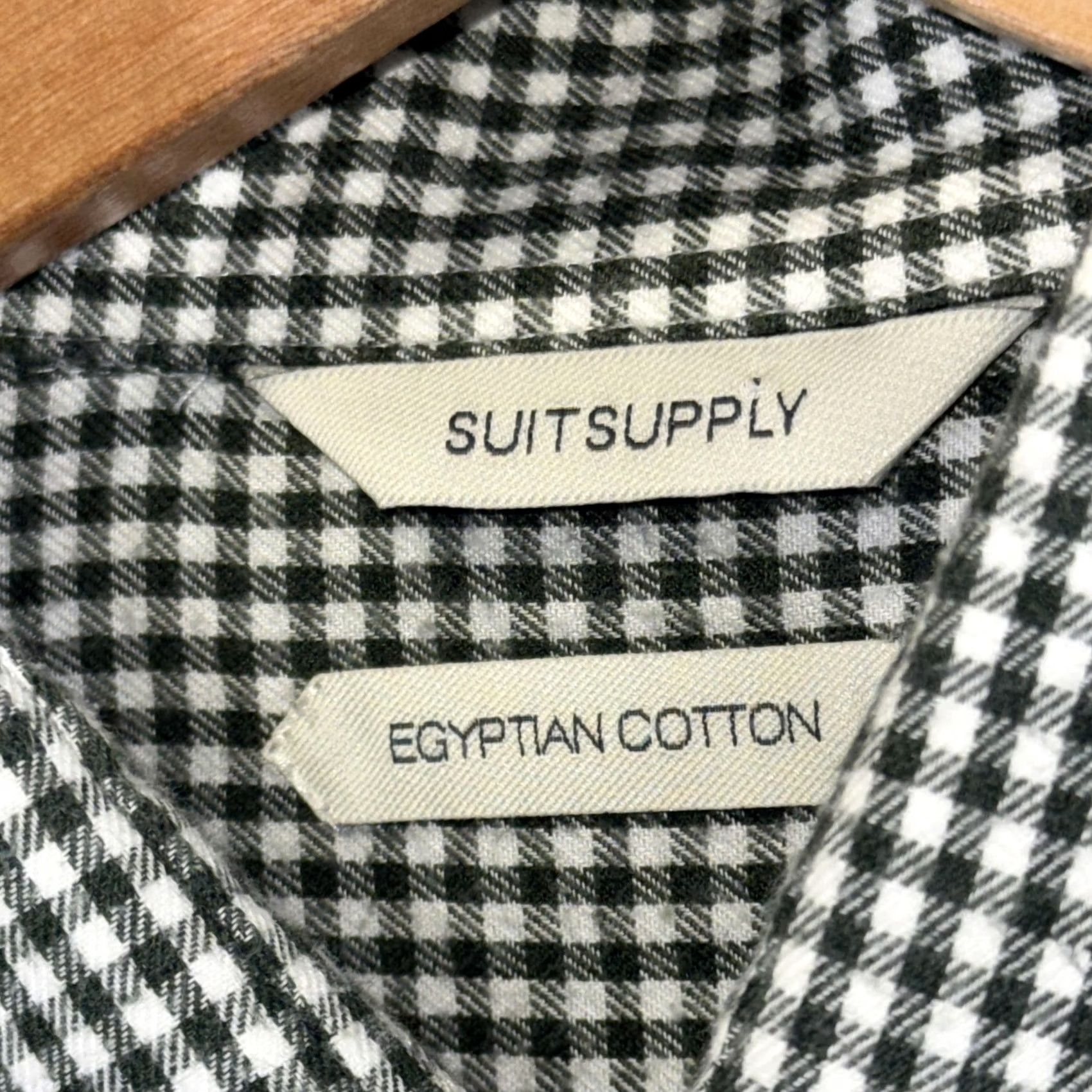 Suitsupply Suitsupply Shirt Men's Size 40 15 3/4 Gingham Egyptian Cotton Long Sleeve Polo Size US L / EU 52-54 / 3 - 6 Thumbnail