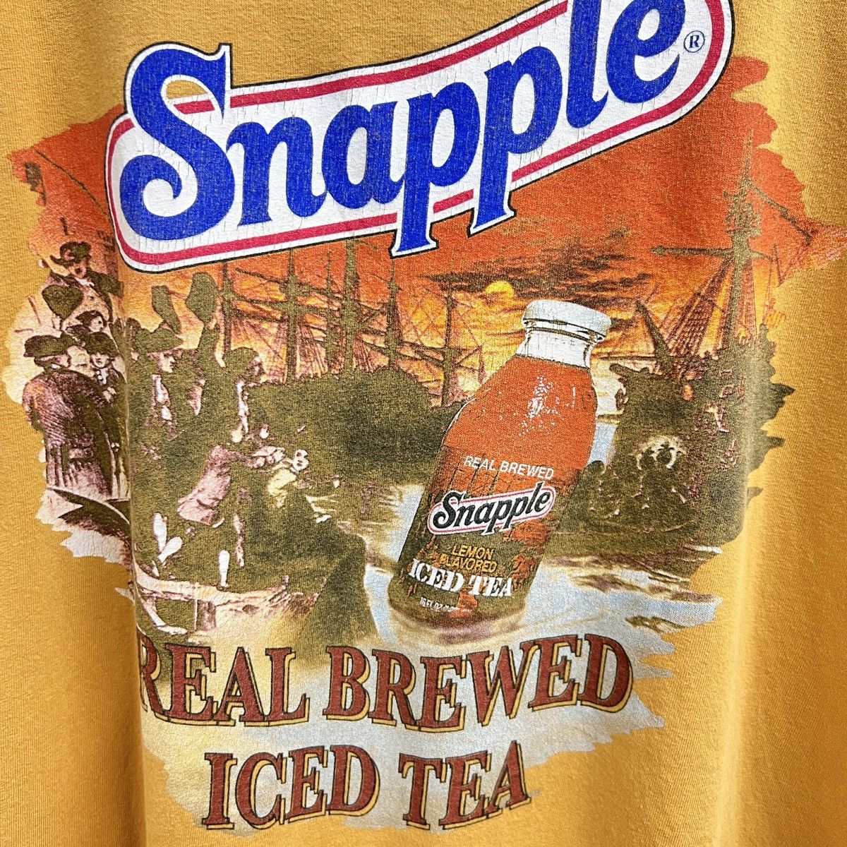 Vintage VTG SNAPPLE BREW ICE TEA PROMO TEE SINGLE STITCH Size US XL / EU 56 / 4 - 3 Thumbnail