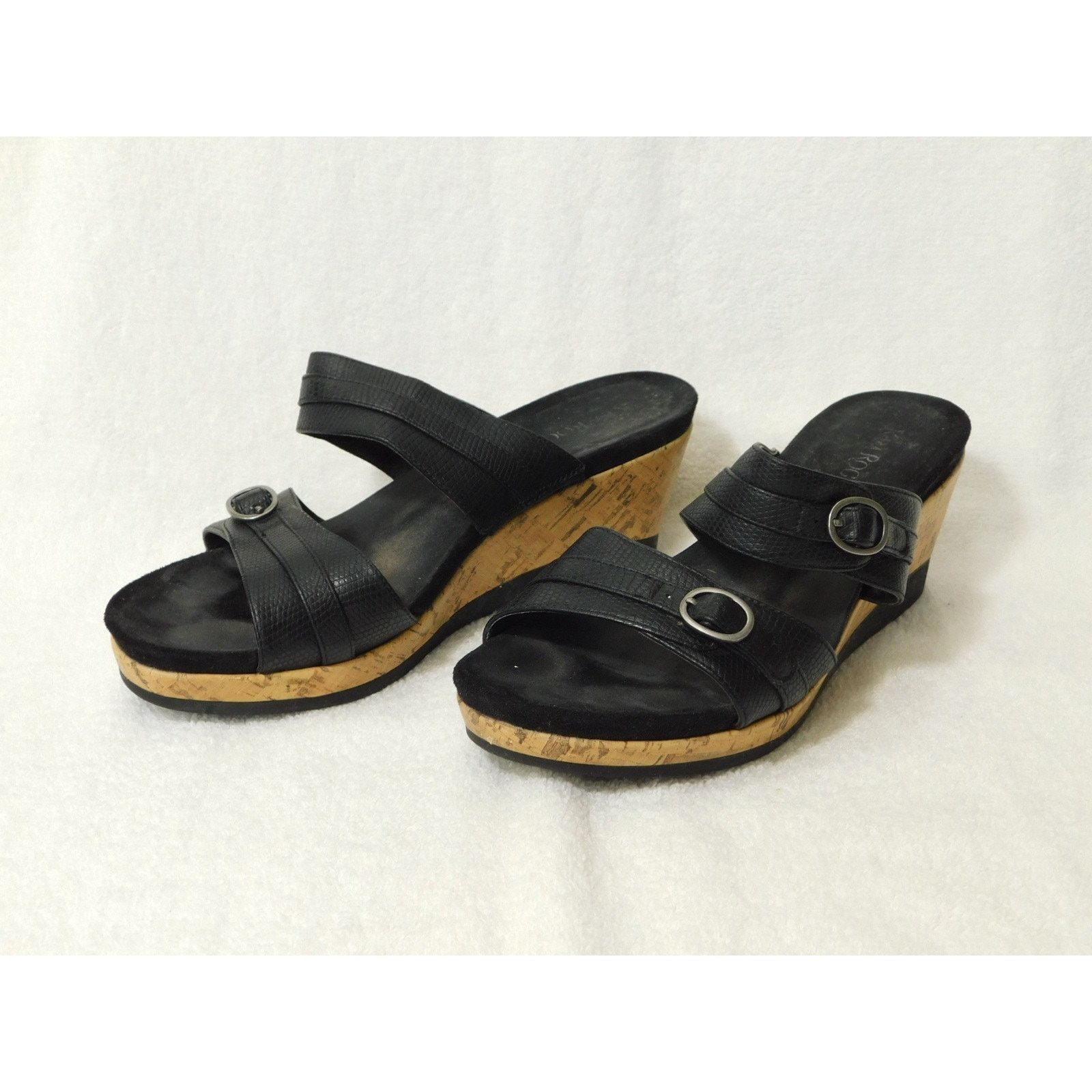 Other Kim Rogers Black Sandle Skide on Wedge Heel Shoes - 7 M Size US 7 / IT 37 - 2 Thumbnail