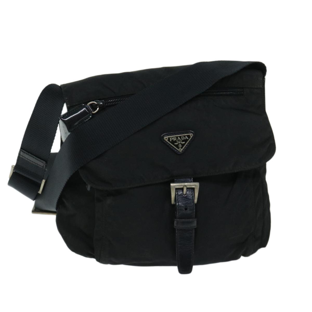 Prada Tessuto Black Canvas Shoulder Bag (Pre-Owned) Size ONE SIZE - 1 Thumbnail