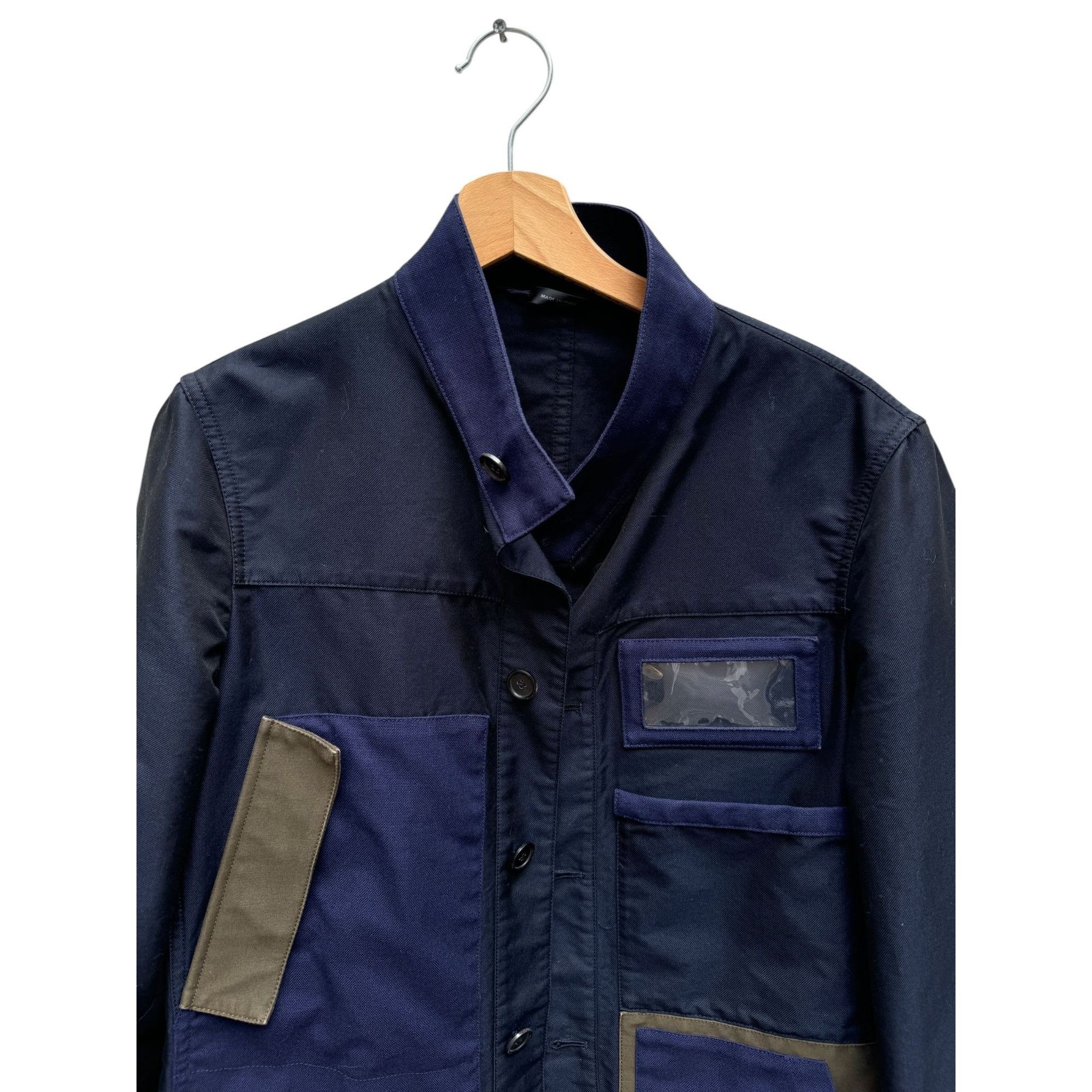Jil Sander Navy Patchwork Utility Jacket Size US S / EU 44-46 / 1 - 3 Thumbnail