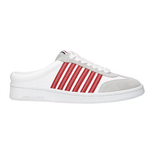 image of Dsquared2 Ob1O1E0324 Low-Top Sneakers In White/red, Men's (Size 6)