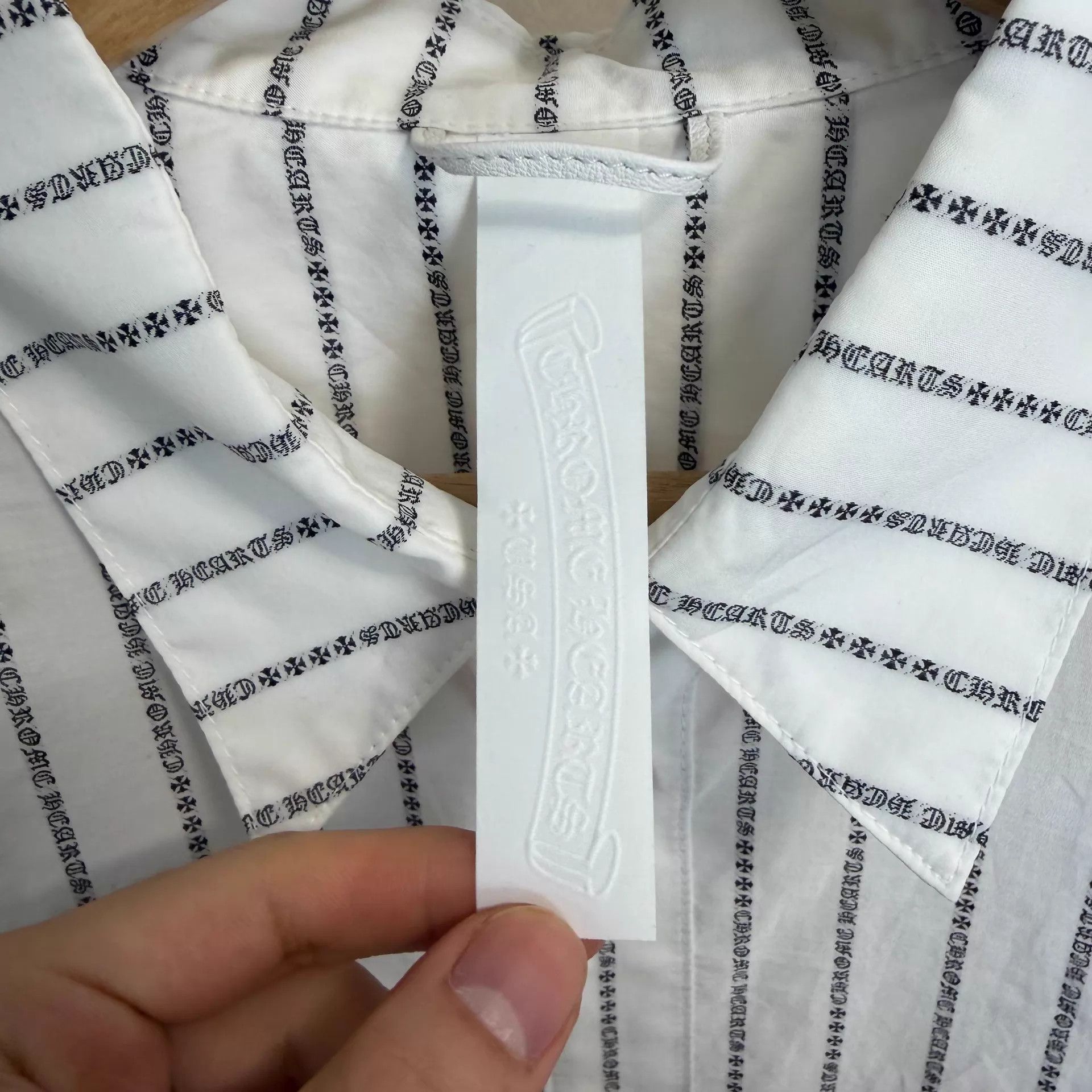 Chrome Hearts Chrome Hearts White Sanskrit Silver Button Shirt XL Size US XL / EU 56 / 4 - 4 Thumbnail