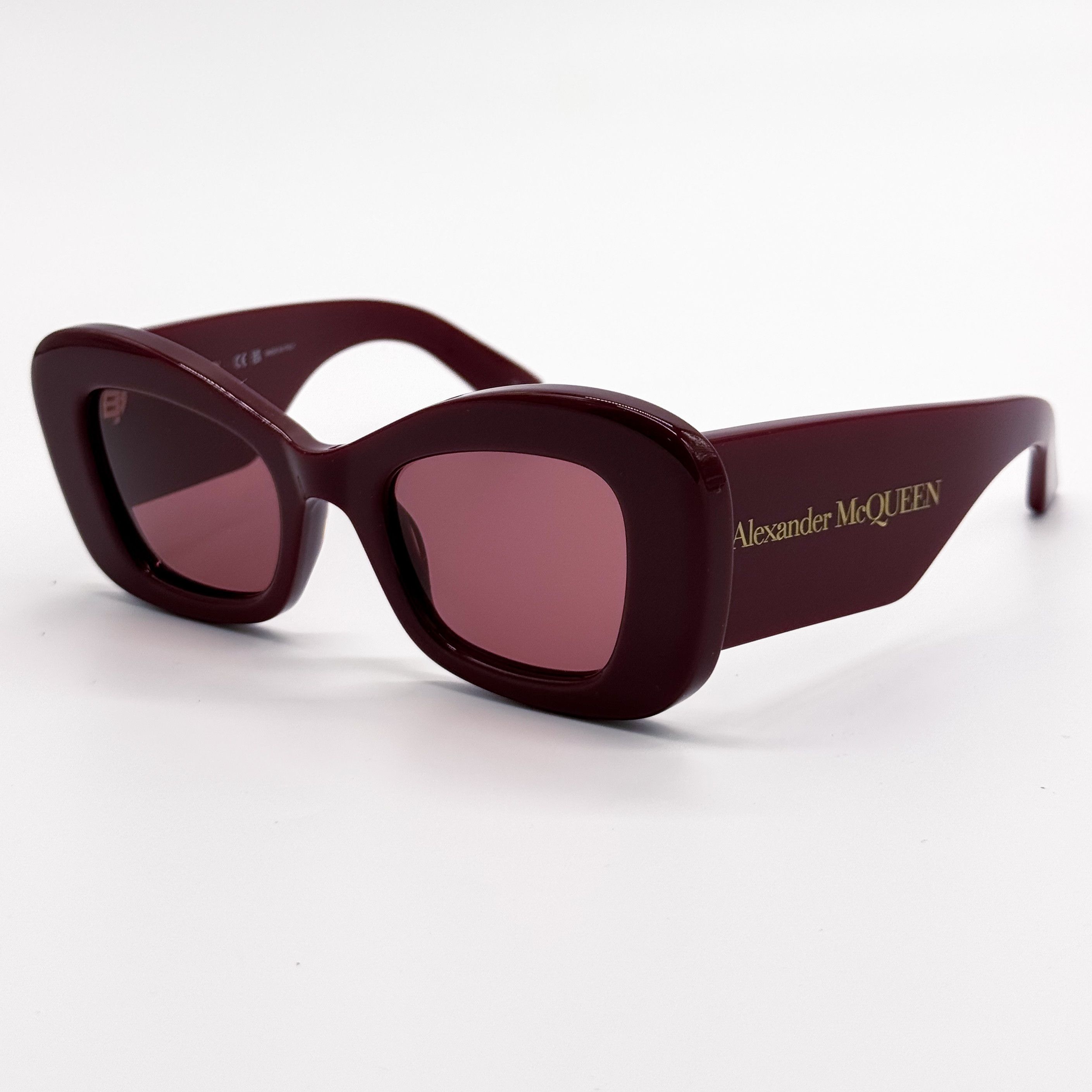 Alexander McQueen NEW ALEXANDER MCQUEEN AM0434S 006 WOMEN BURGUNDY SUNGLASSES Size ONE SIZE - 1 Thumbnail
