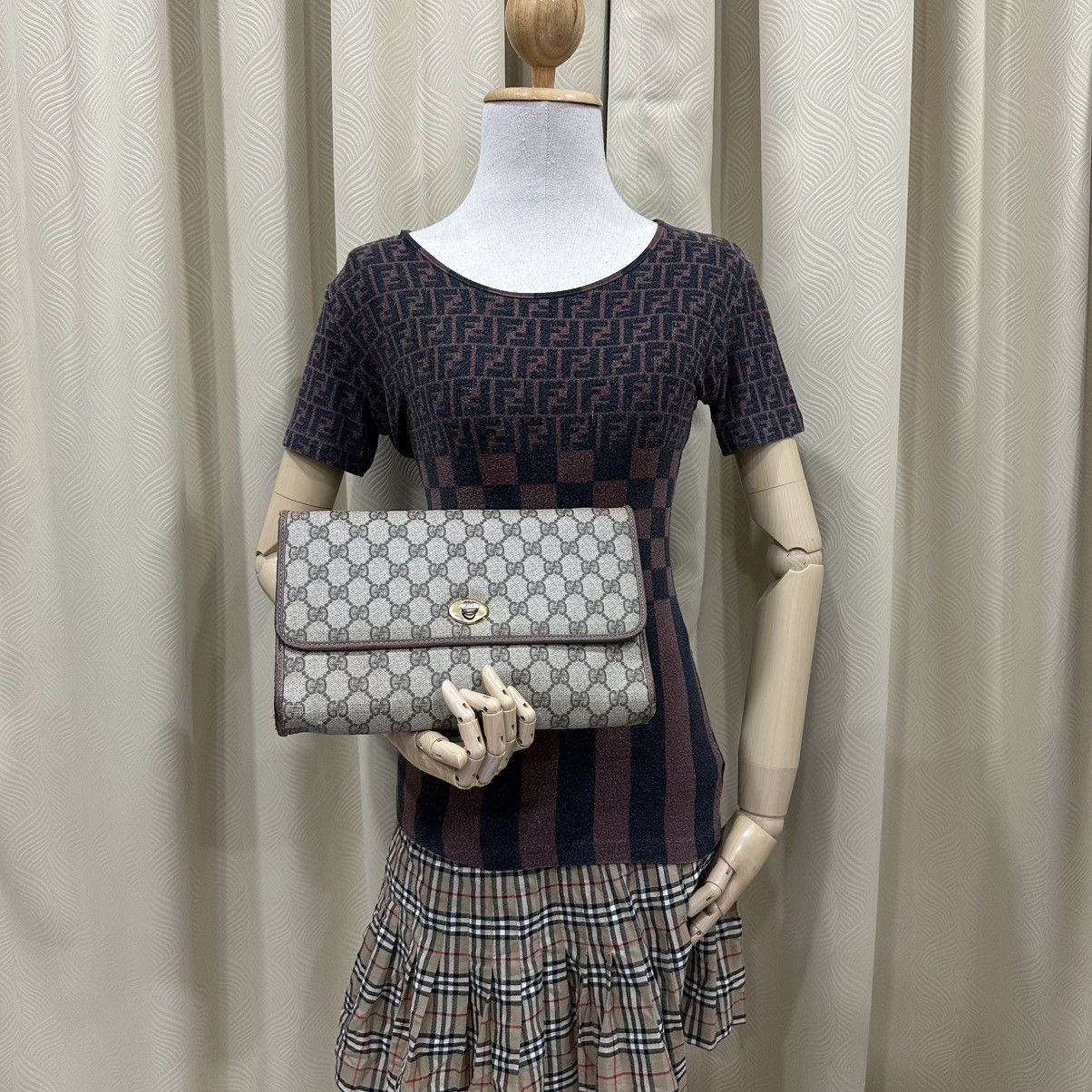 Gucci GUCCI GG MONOGRAM FLAP CLUTCH CROSSBODY SHOULDER BAG 11 Size ONE SIZE - 2 Thumbnail
