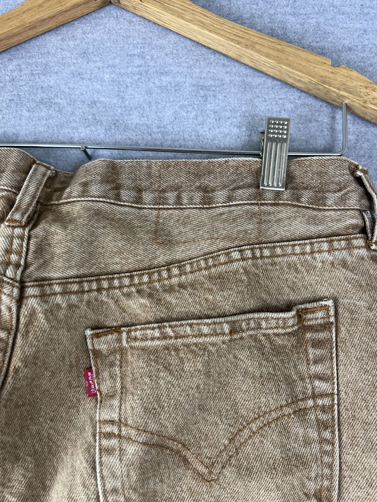 Levi's Vintage Levis Jeans Mens 32x30 Camel Brown Denim 501 Size US 32 / EU 48 - 3 Thumbnail