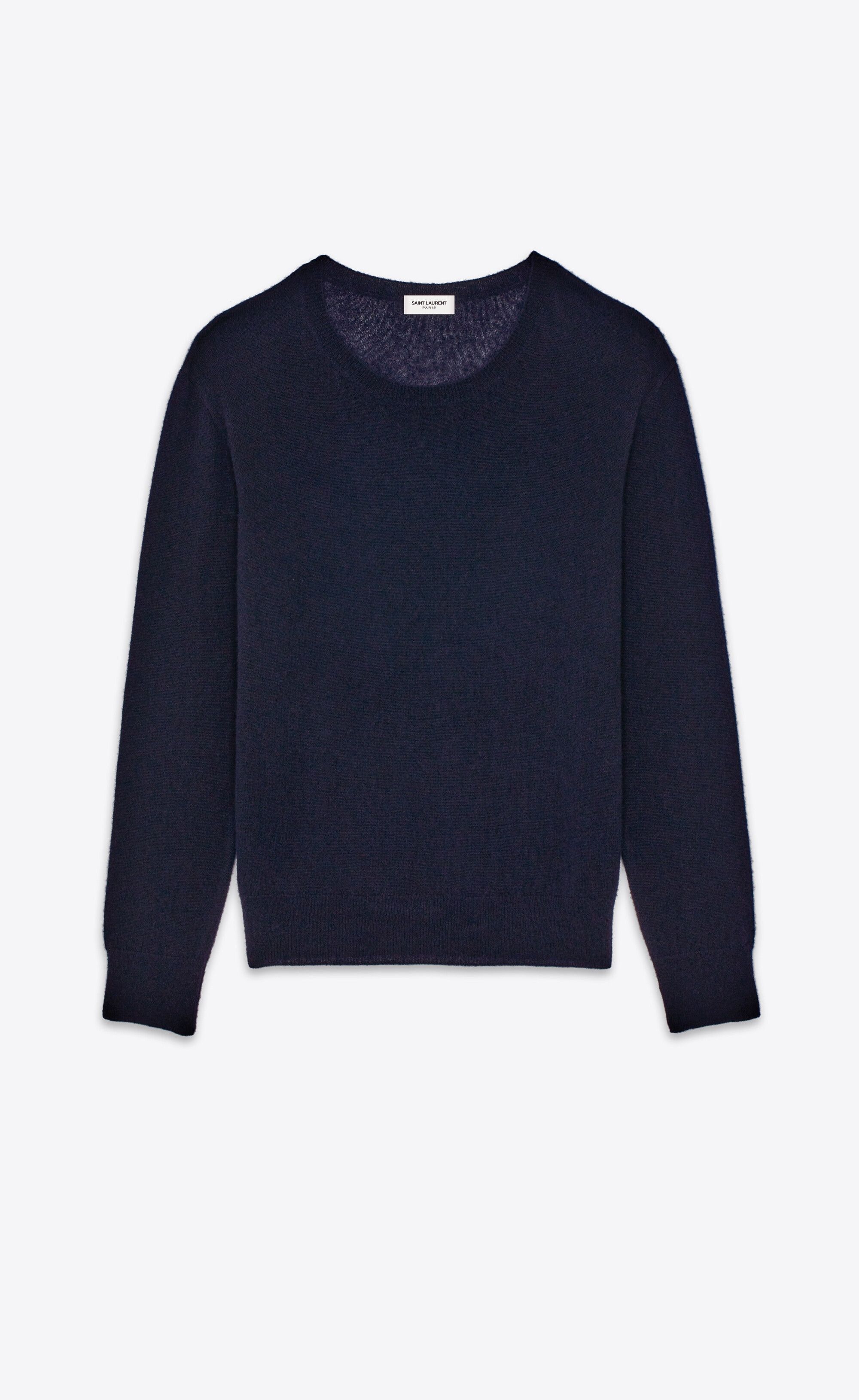 Saint Laurent Paris oc11z1225 780075 Sweater in Cashmere And Silk in Blue Size US M / EU 48-50 / 2 - 1 Thumbnail