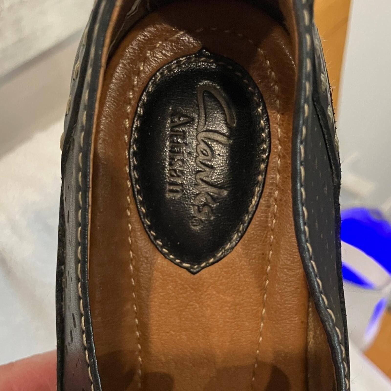 Clarks Clarks Artisan Black Leather Slip-On Shoes Size US 8 / IT 38 - 2 Thumbnail