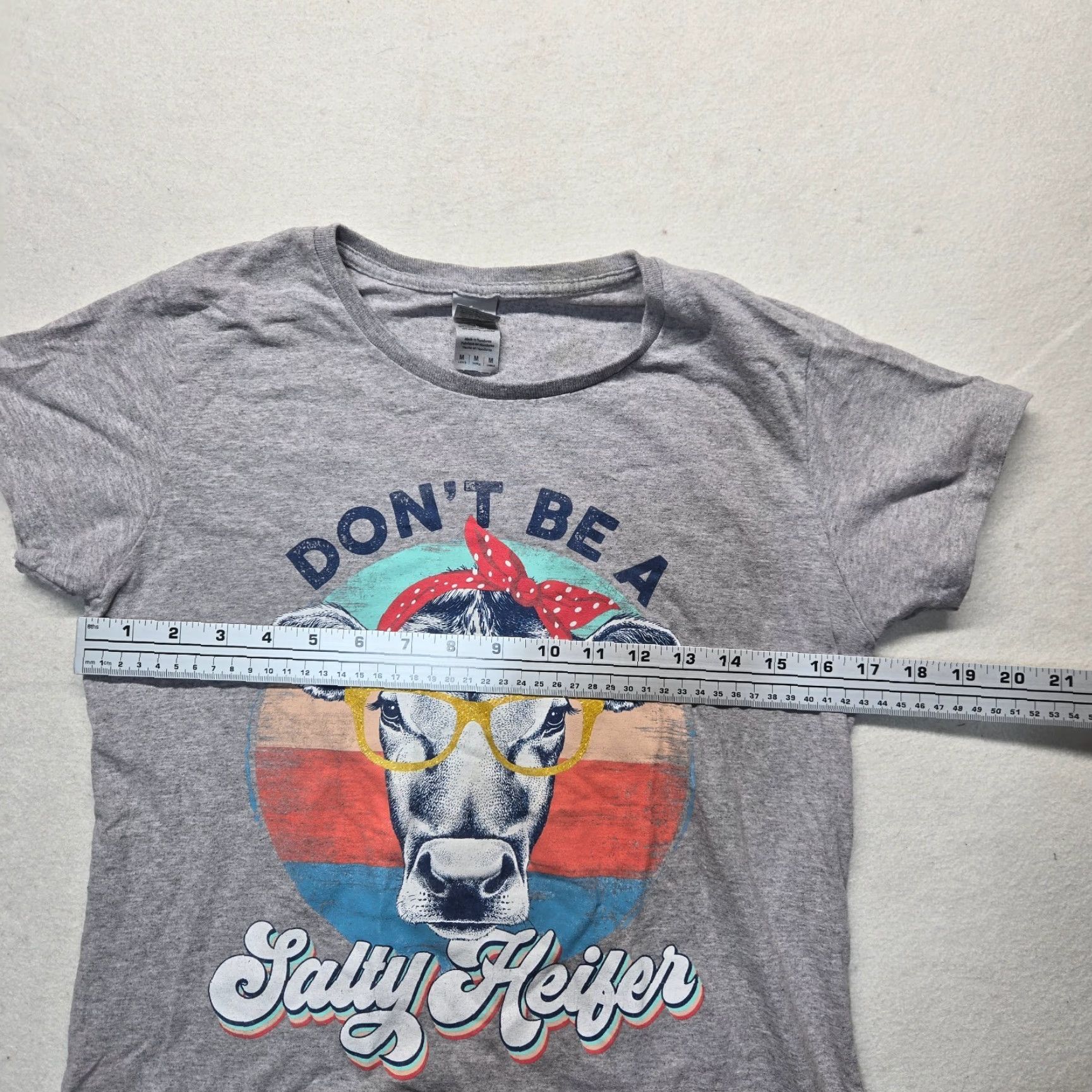 Gildan Don't Be A Salty Heifer Gray Short Sleeve Tee T-Shirt Adult Women's Ladies Med Size M / US 6-8 / IT 42-44 - 3 Thumbnail