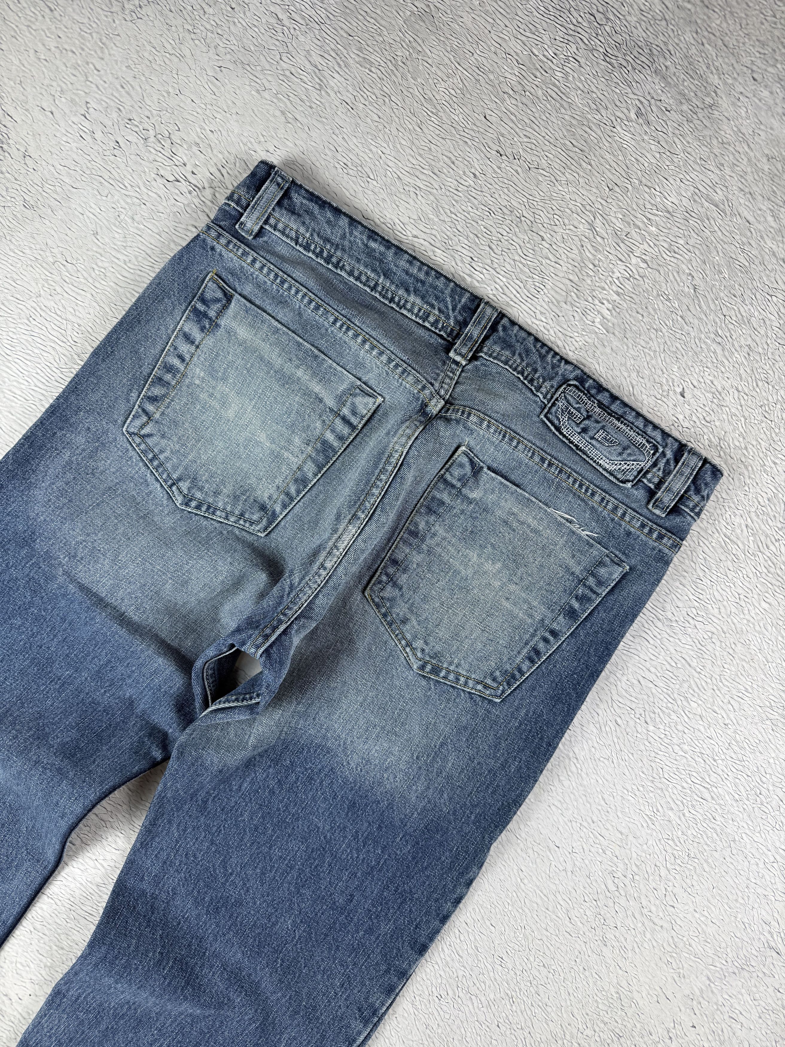 Diesel × JNCO Diesel Vintage Kulter Jeans Big Logo Blue Straight Drill Size US 33 - 6 Thumbnail