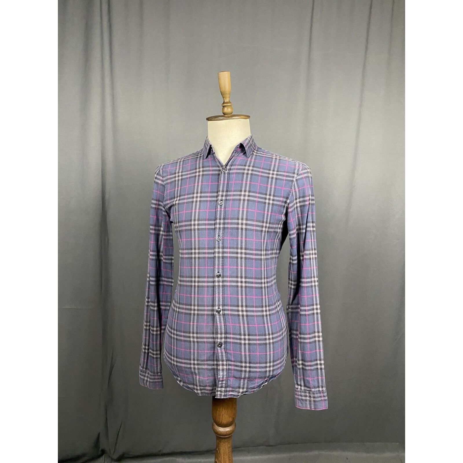 Burberry Burberry Nova Check Men's Blue Purple Checked Longsleeve Shi Size US S / EU 44-46 / 1 - 3 Thumbnail