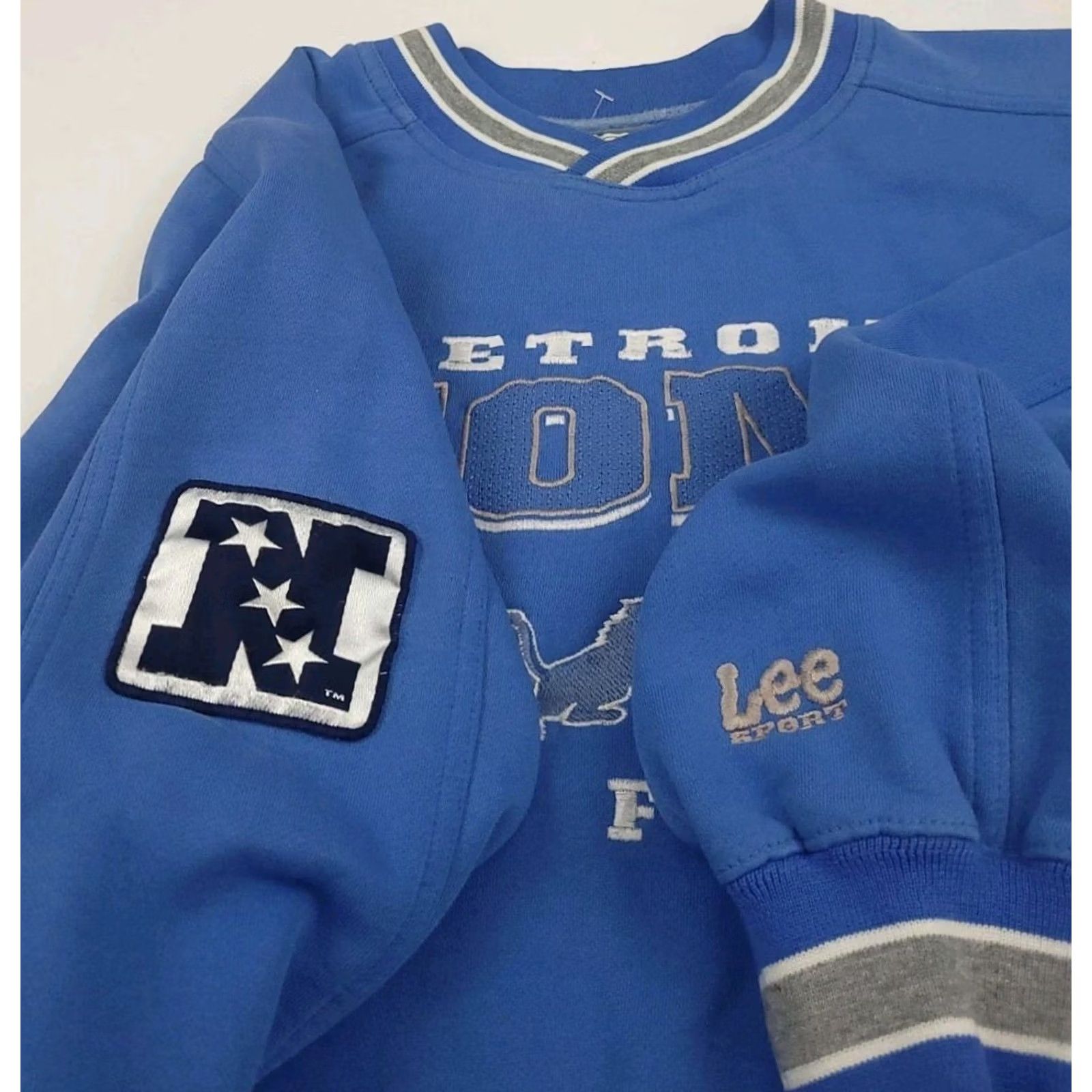 Lee VINTAGE Lee Sport Shirt Mens XL Blue 90s Detroit Lions Embroidered Sweatshirt NFL Nutmeg Rare Size US XL / EU 56 / 4 - 3 Thumbnail