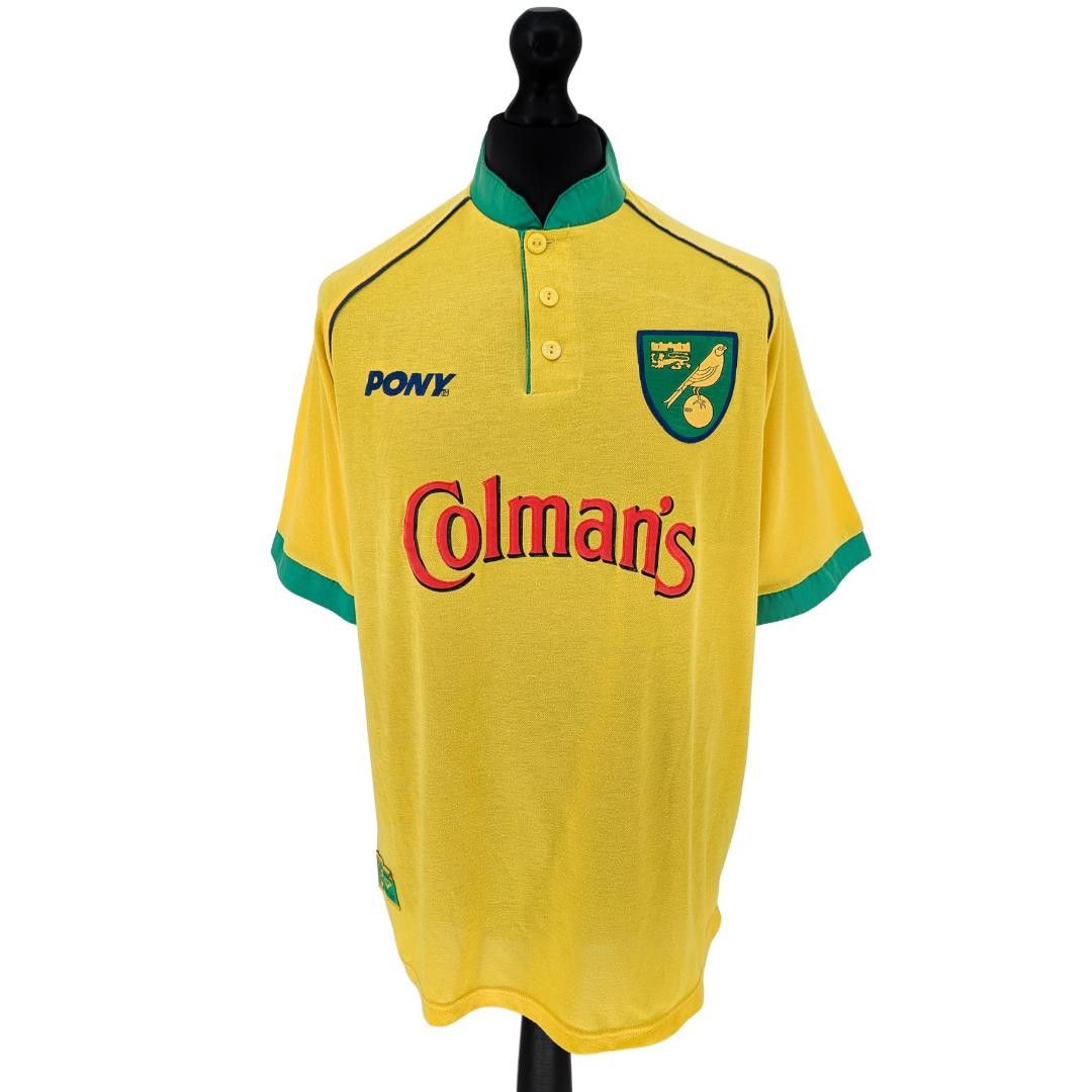 PONY Norwich City home football shirt 1996/97 - (L) Size US L / EU 52-54 / 3 - 1 Thumbnail