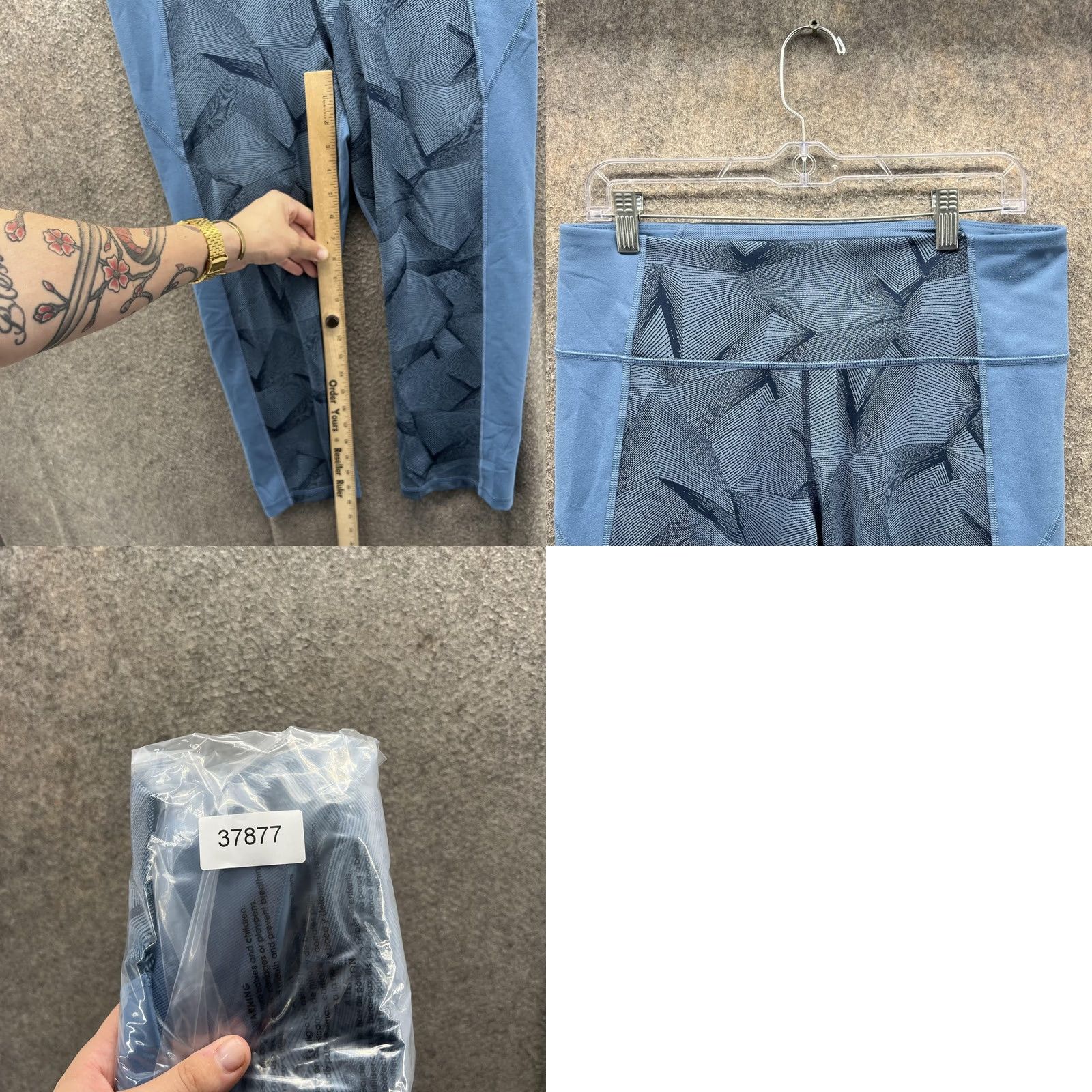 Under Armour Under Armour Leggings Womens Large Blue Geometric Print Capri Gym Workout Size 36" / US 14 / IT 50 - 8 Thumbnail