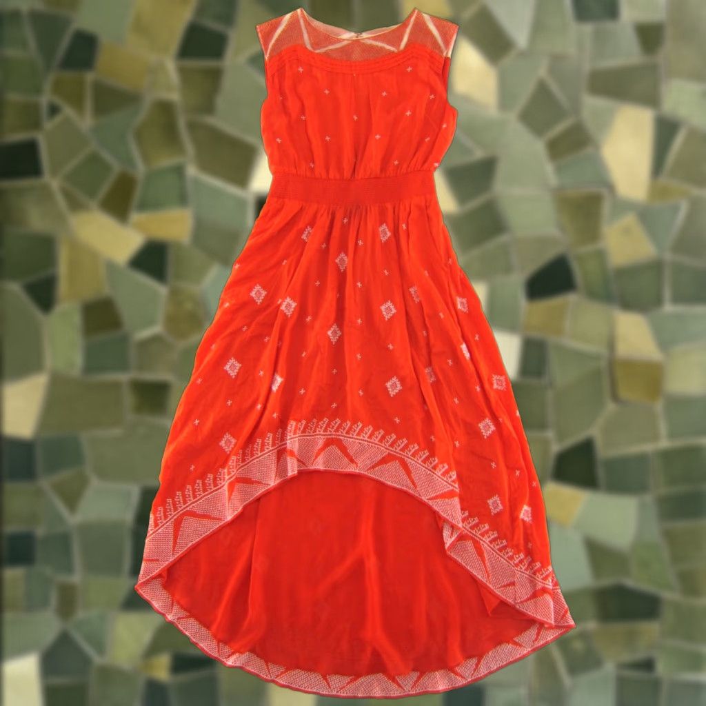 Anthropologie Floreat Anthropologie Nanette Rayon Orange Pocket Cap Sleeve High Low Dress 8 Size M / US 6-8 / IT 42-44 - 1 Thumbnail