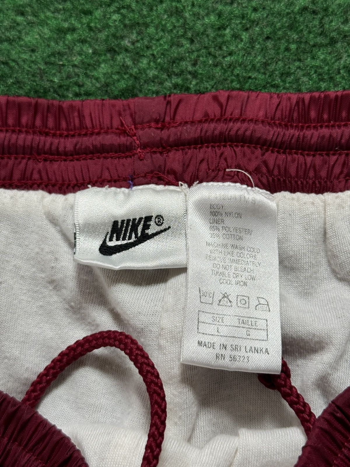 Nike × Vintage Vintage 90s Nike Red Burgundy Swooshy Jogger Track Pants Size US 30 / EU 46 - 3 Thumbnail