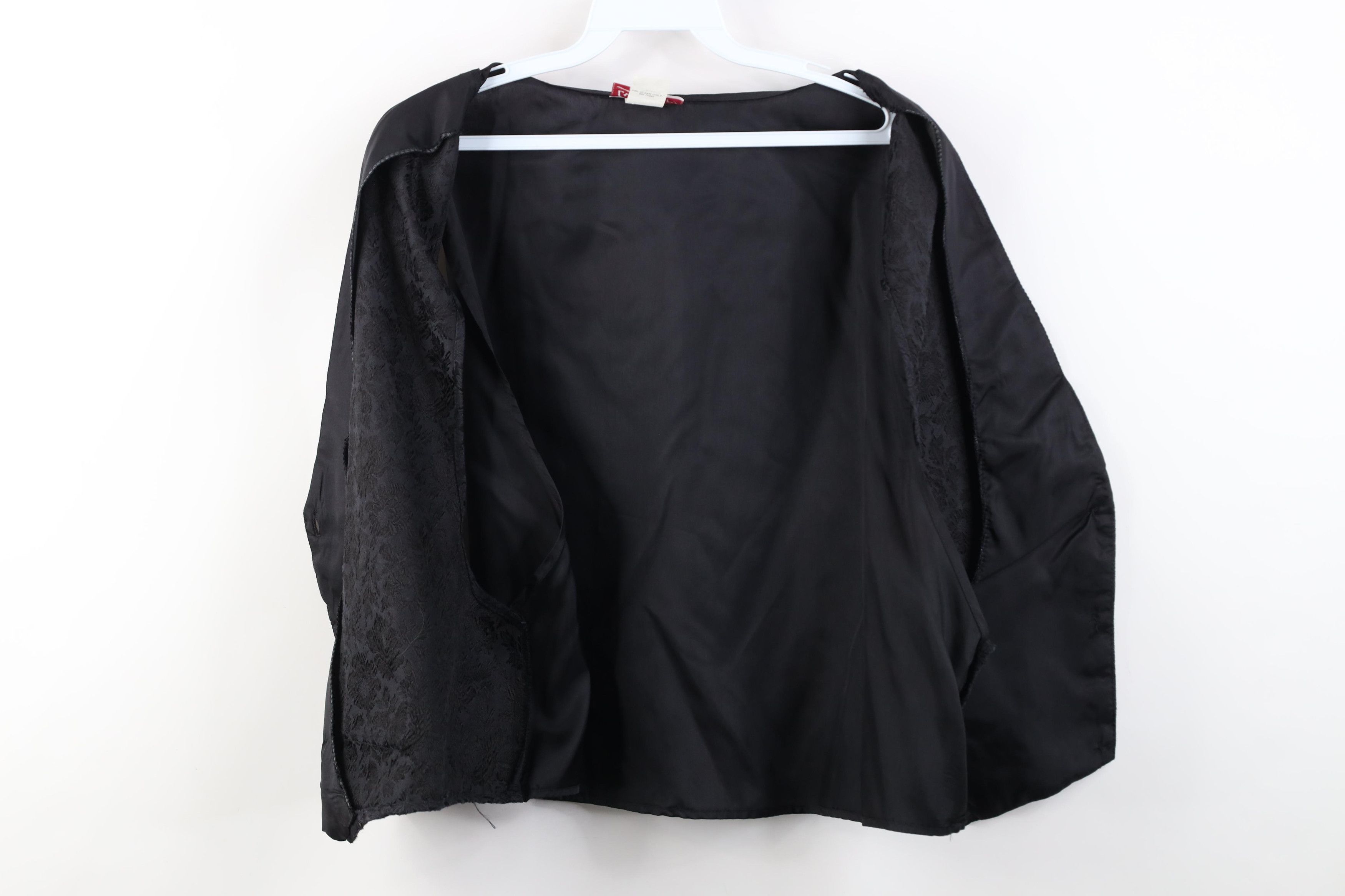Vintage Vintage 90s Streetwear Flower Button Suit Vest Jacket Black Size 3XL / US 20-22 - 10 Thumbnail