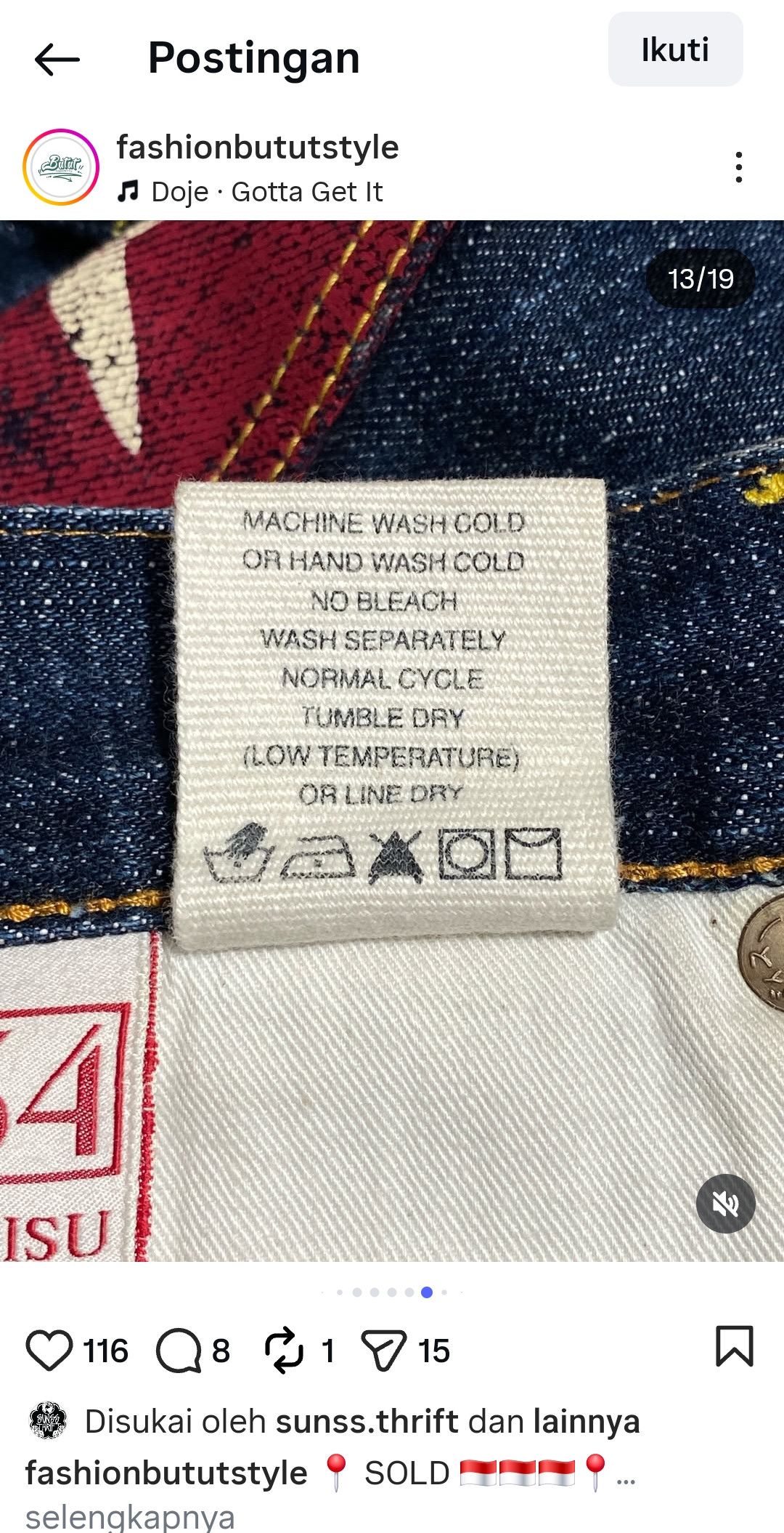 Evisu TRAVIS SCOOT EVISU MULTI POCKET DENIM JEANS LOT 0065 Size US 34 / EU 50 - 8 Thumbnail