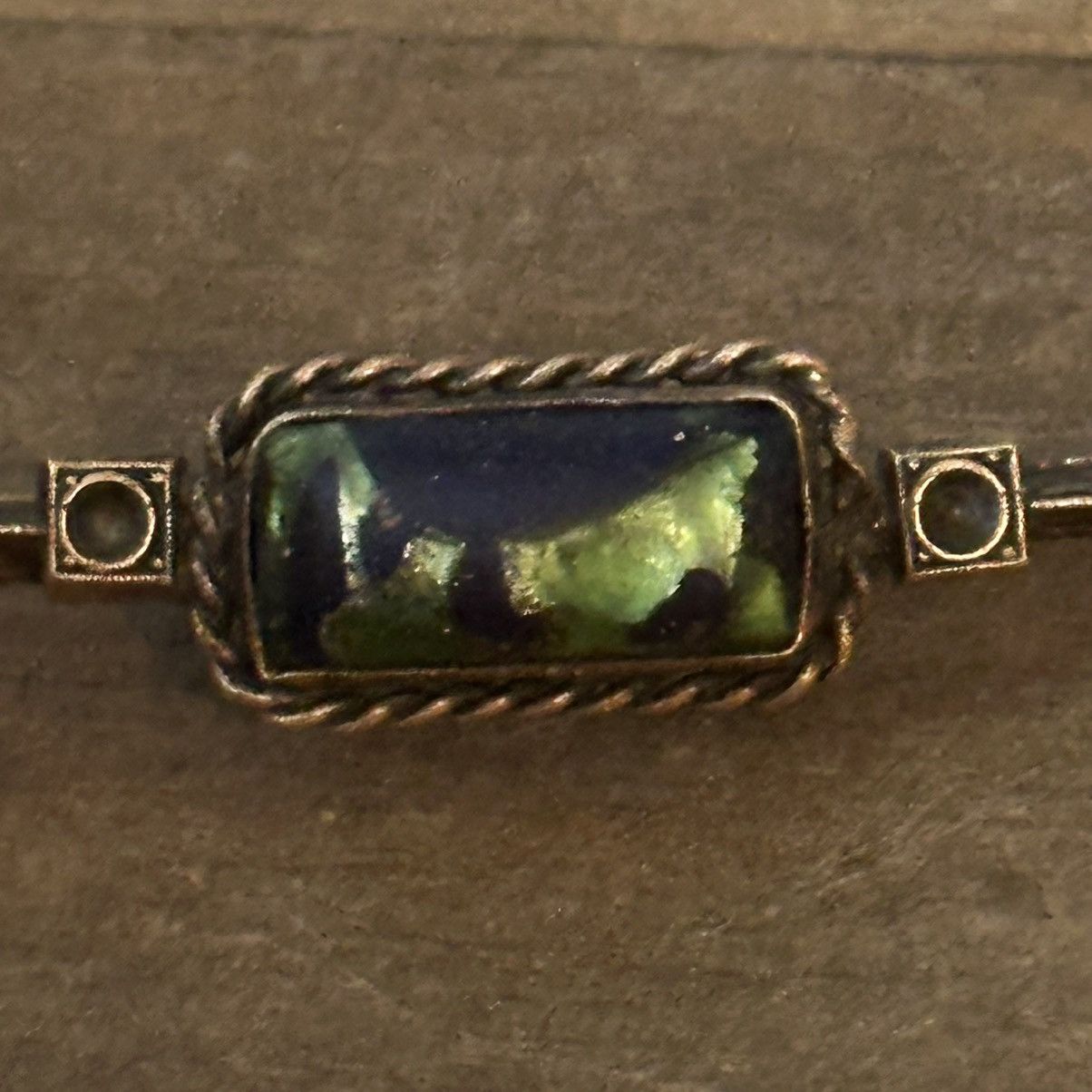 Other Antique long brooch with blue and foil green stone Size ONE SIZE - 8 Thumbnail