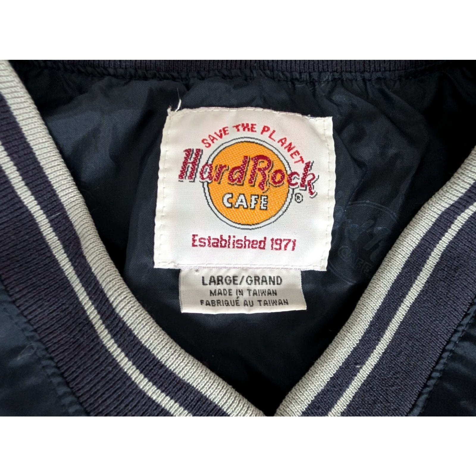Hard Rock Cafe VINTAGE Hard Rock Cafe Lined Pullover Windbreaker Jacket Navy Blue Large Las Vegas Mens Size US L / EU 52-54 / 3 - 7 Thumbnail