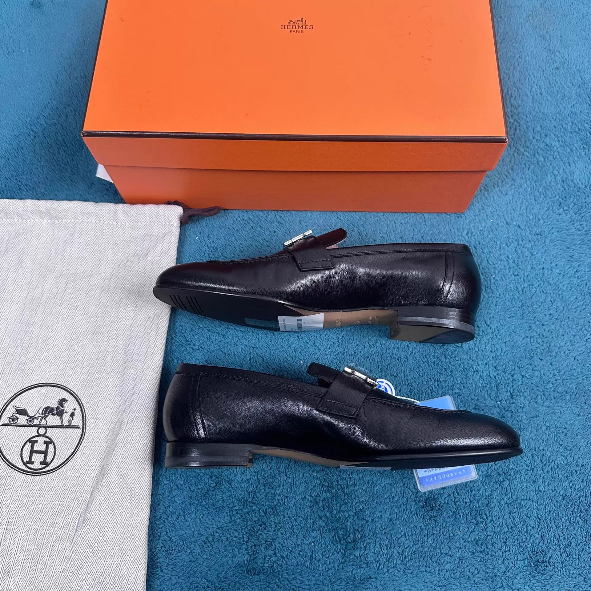 Hermes Hermès Paris Leather Loafer Black 36.5 Size US 6 / IT 36 - 3 Thumbnail