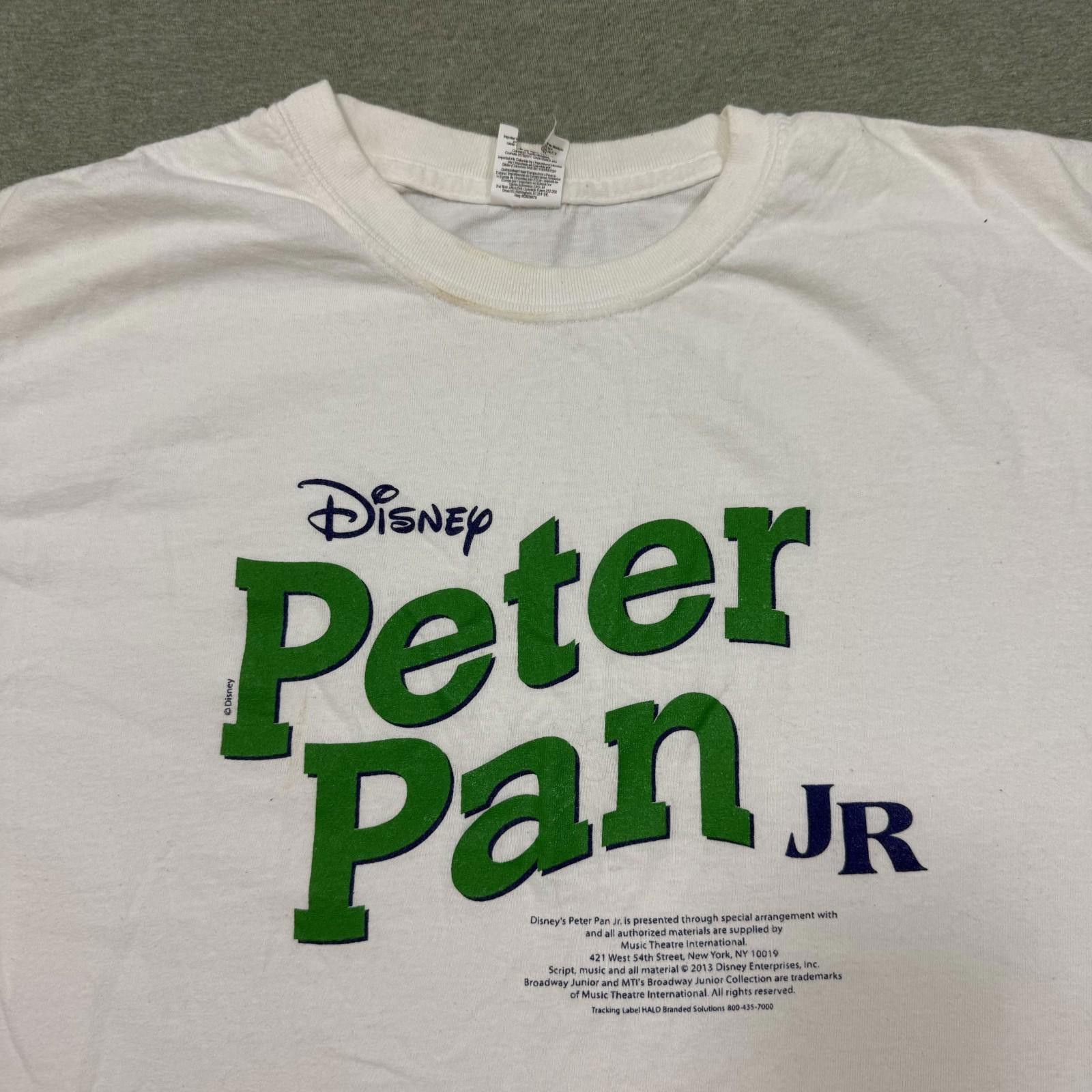 Disney Rare Peter Pan Jr Broadway T Shirt Mens Medium White Size US M / EU 48-50 / 2 - 2 Thumbnail