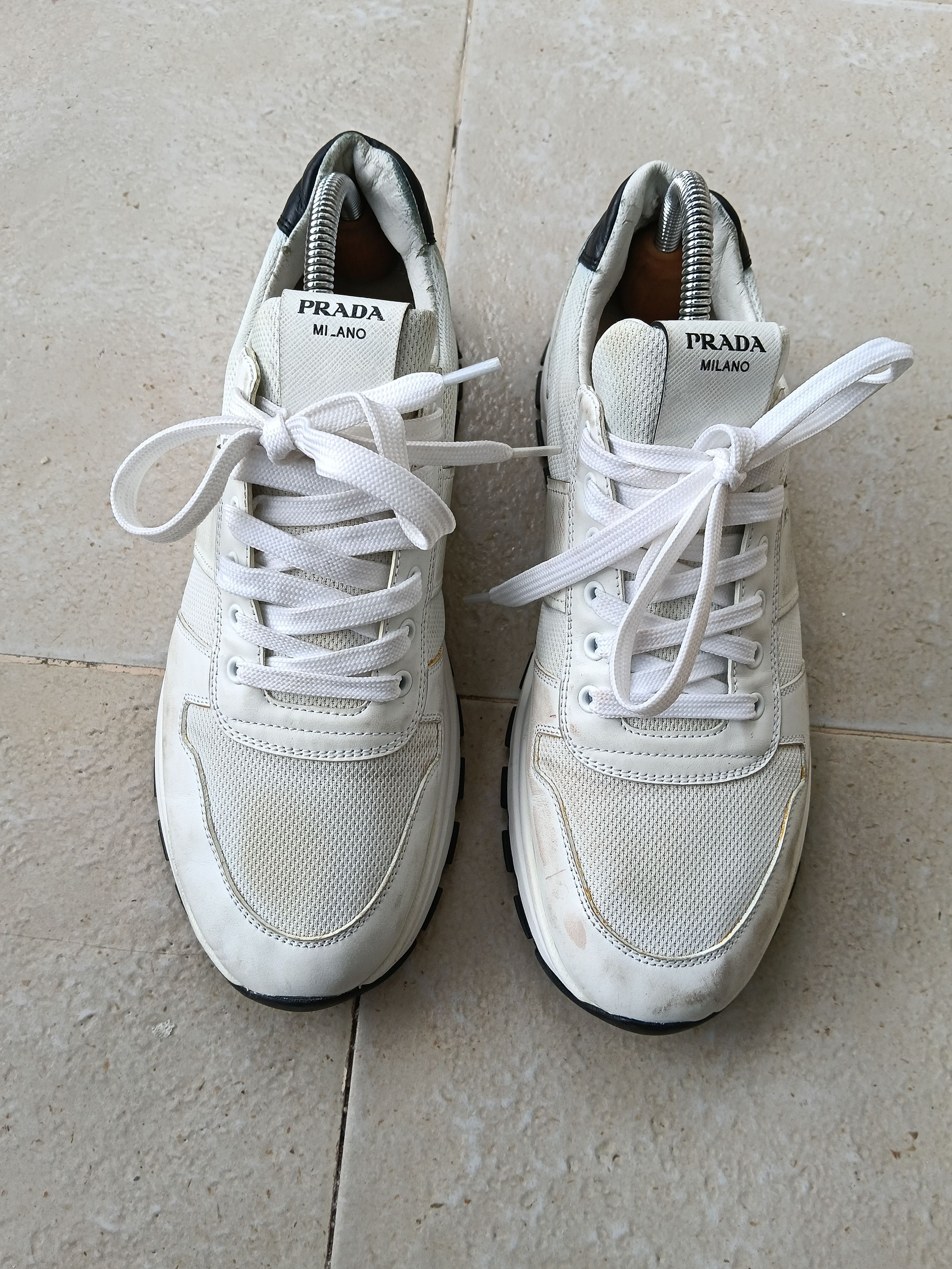 Prada Prada prax 01white black leather sneakers Size US 8.5 / EU 41-42 - 3 Thumbnail