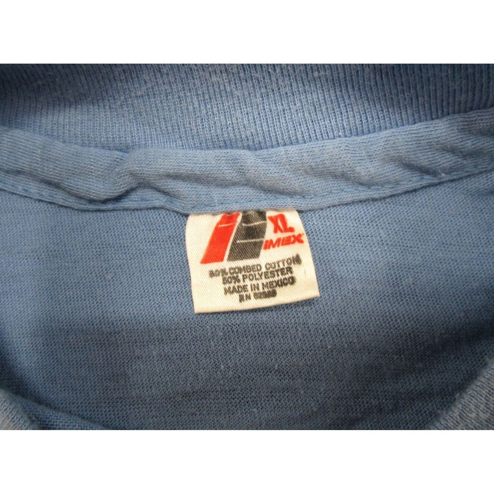 Timex Vintage Imex Desert Graphic Tee T-Shirt Desert 80s San Antonio Texas Blue Cotton Knit Crew Neck Short Sleeve XL Men Shirts 80s Mens Size US XL / EU 56 / 4 - 4 Thumbnail