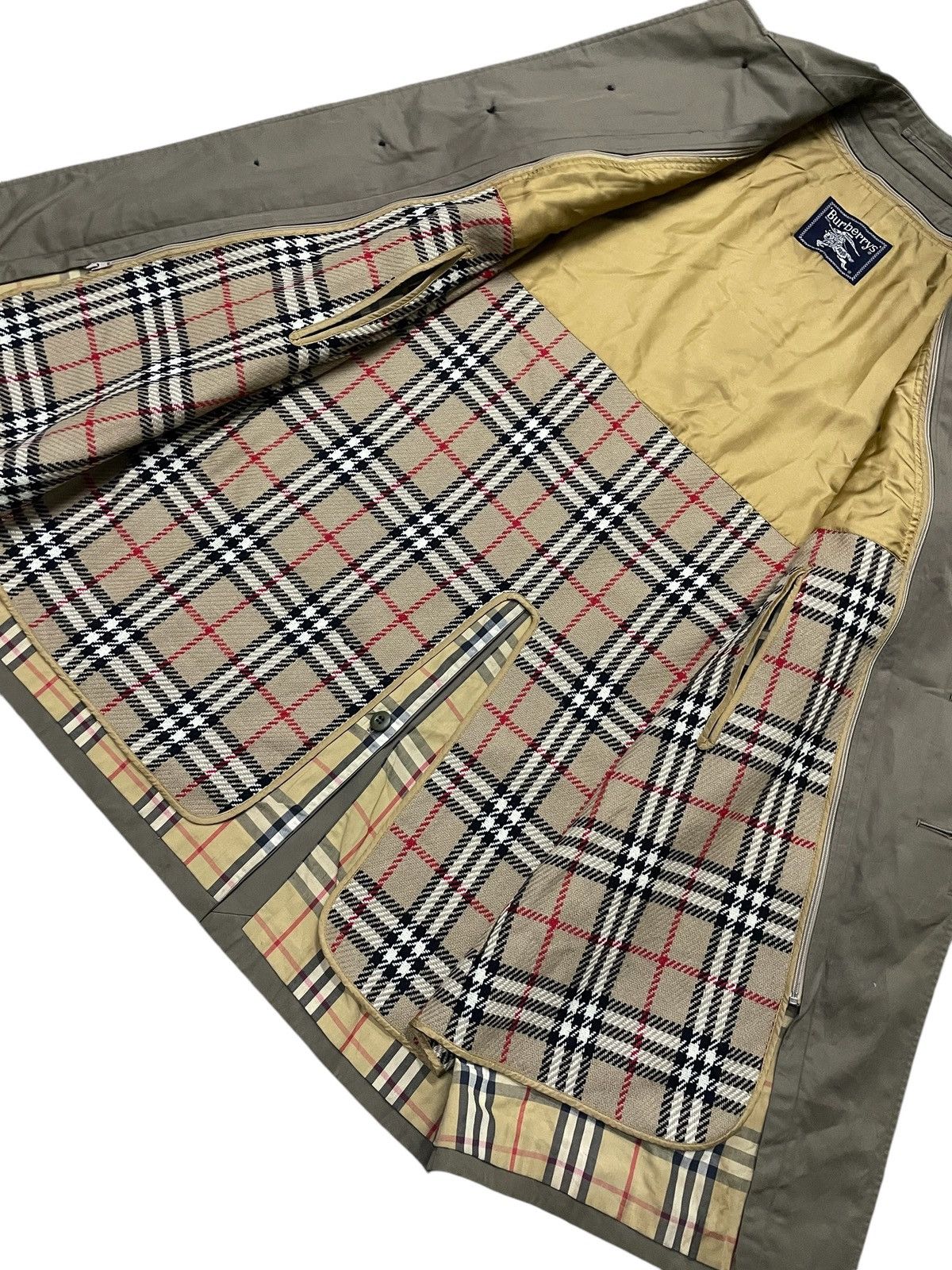 Burberry × Vintage Burberrys Nova Check Wool Lined Trench Coat Long Jacket Size US M / EU 48-50 / 2 - 10 Thumbnail