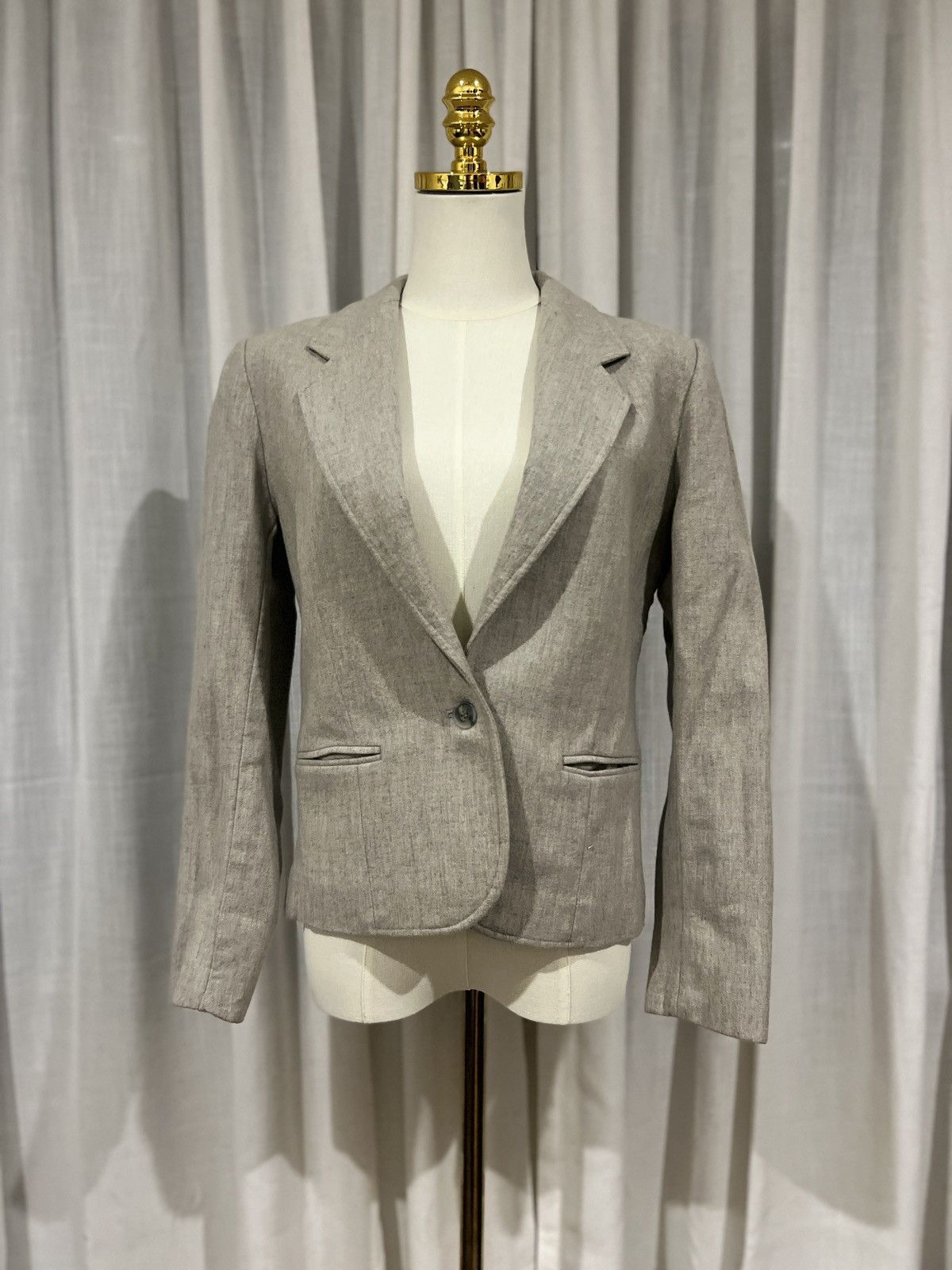 Pendleton Light Grey Vintage Pendleton Fitted Wool Blazer (60s–70s) Size XL / US 12-14 / IT 48-50 - 1 Thumbnail