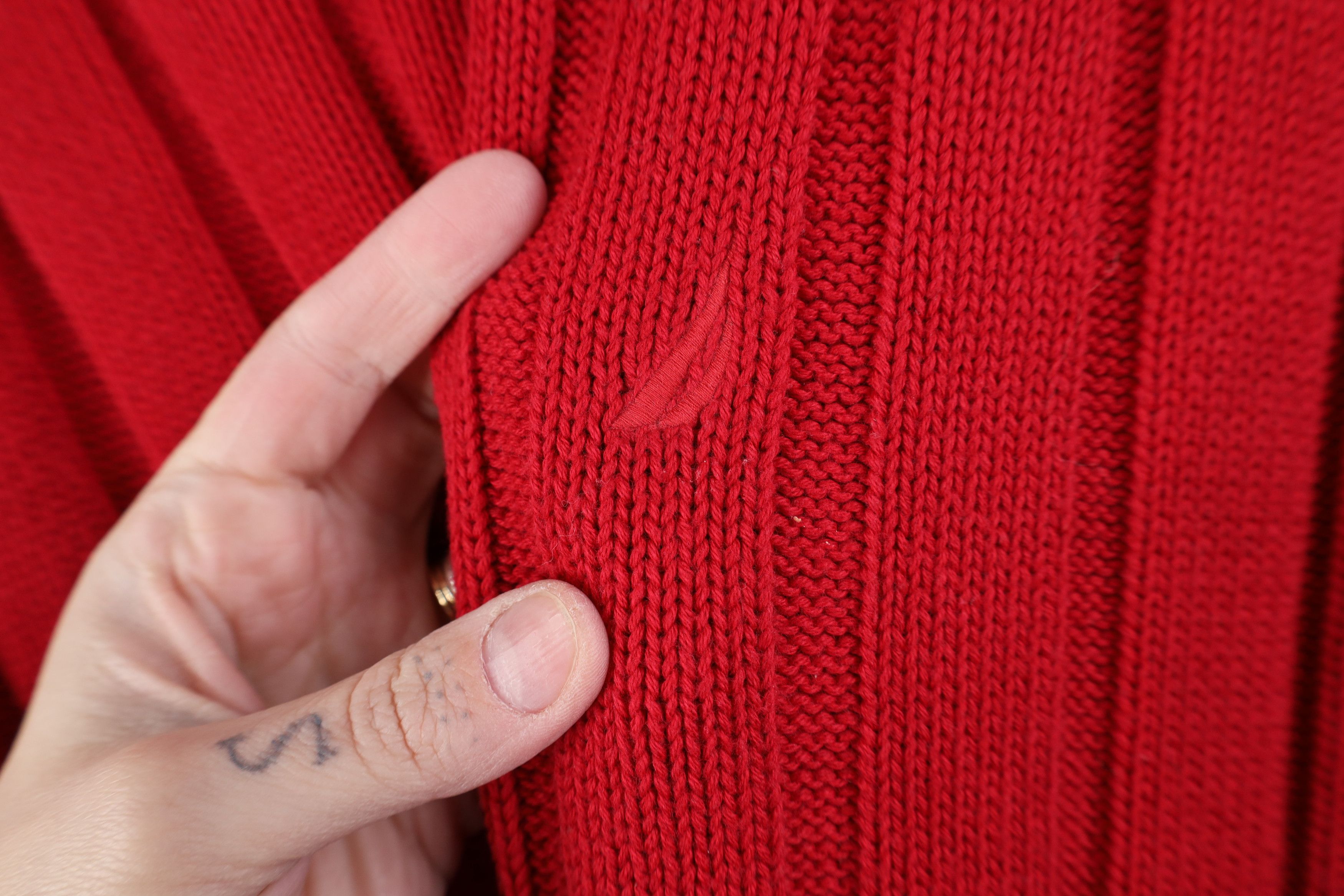 Nautica Vintage 90s Y2K Nautica Cotton Ribbed Knit Crewneck Sweater Size US XL / EU 56 / 4 - 4 Thumbnail