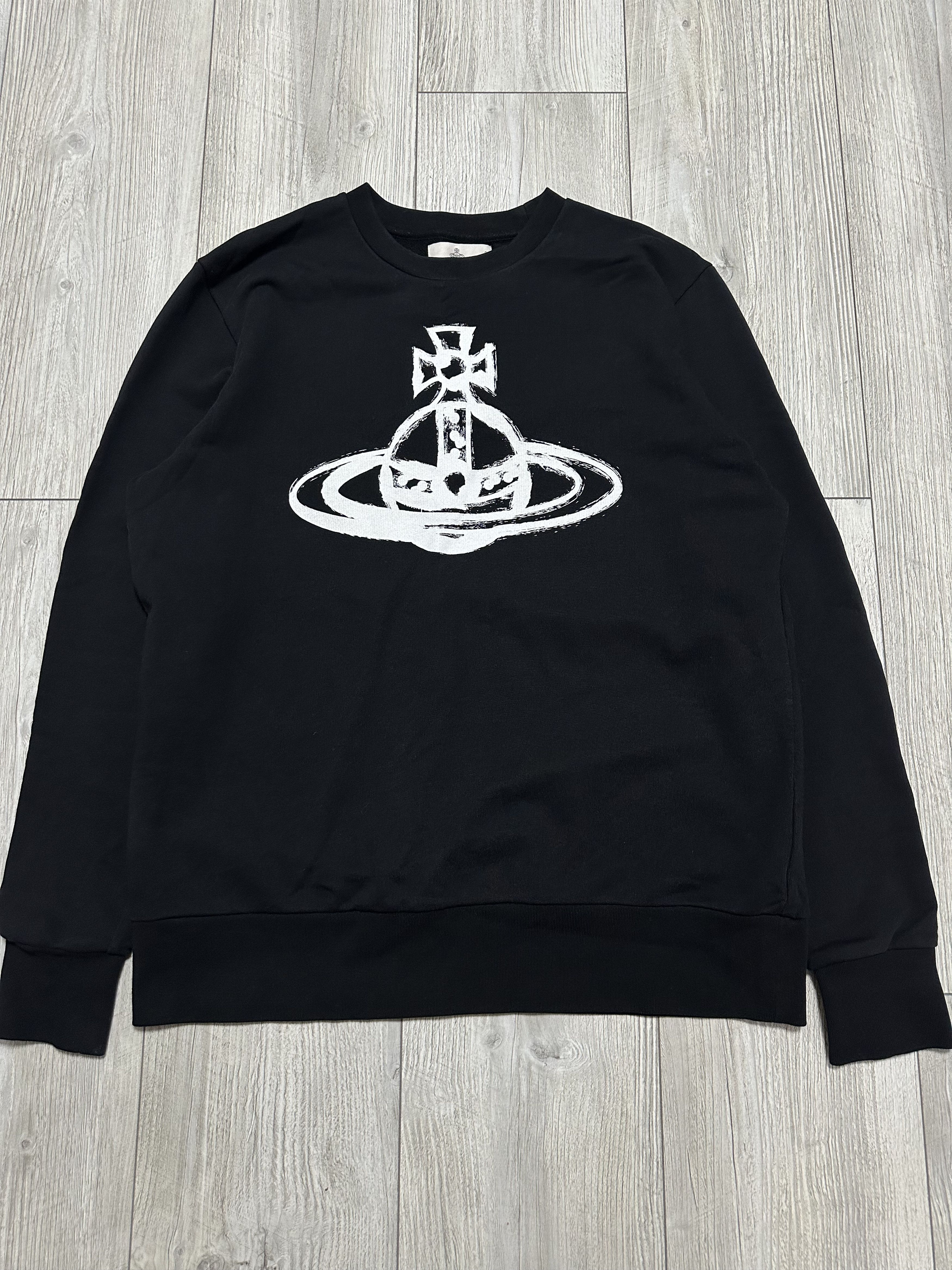 Vivienne Westwood Big Logo Black Sweatshirt Size M