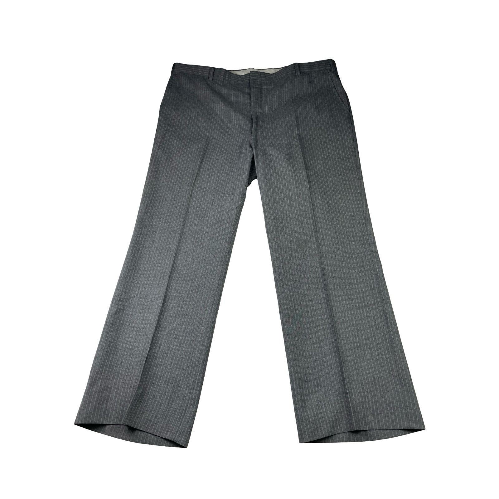 Stafford VTG Stafford Men's 100% Wool 2-Button Suit Gray Stripe • 46R Size 46R - 12 Thumbnail