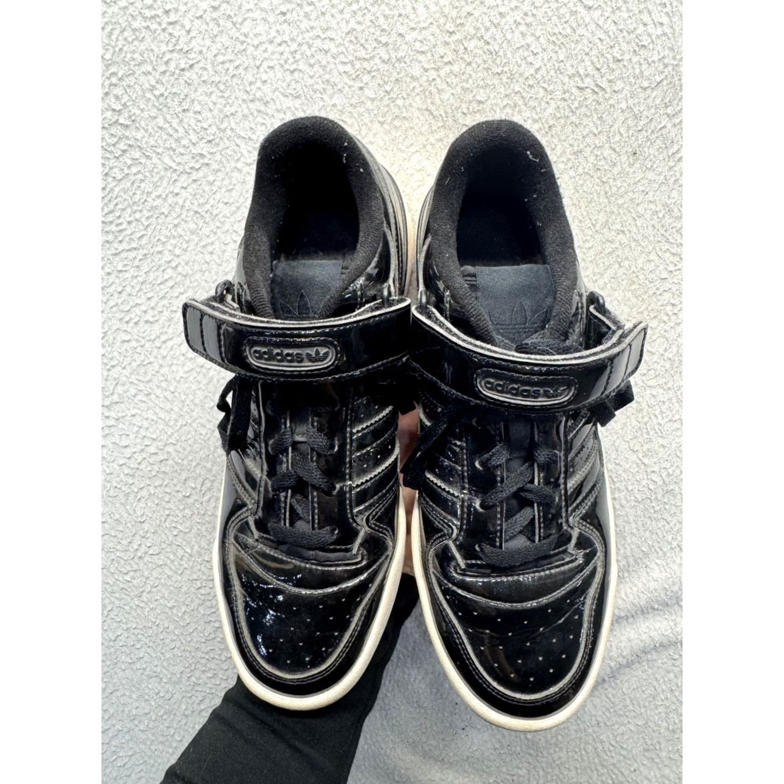 Adidas Adidas Forum Low Black Patent Leather Sneakers - Size 7.5 #145B Size US 8 / EU 41 - 3 Thumbnail