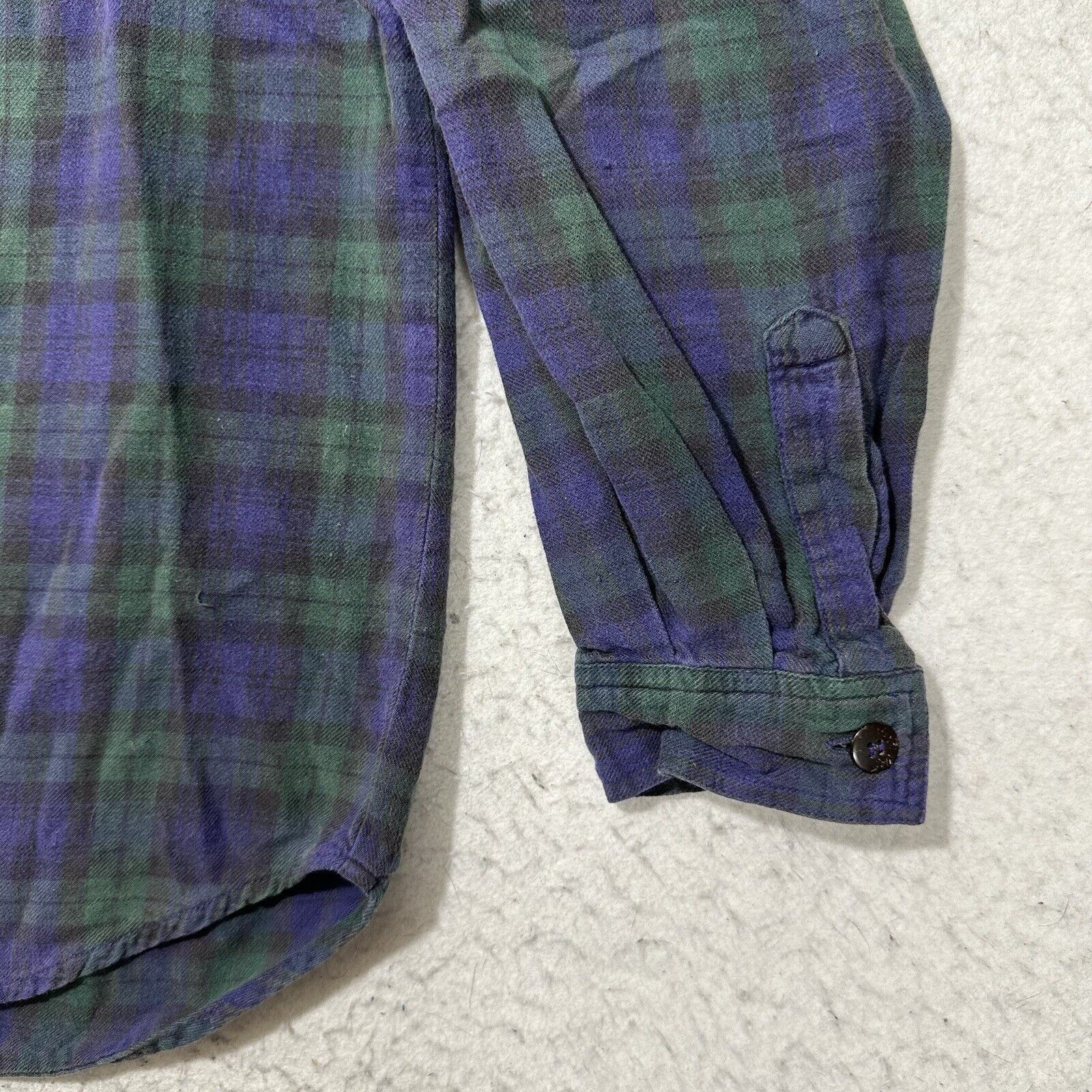 Chicos Chico's Design Large Button Up Shirt Blue Green Plaid Stripe Size L / US 10 / IT 46 - 5 Thumbnail