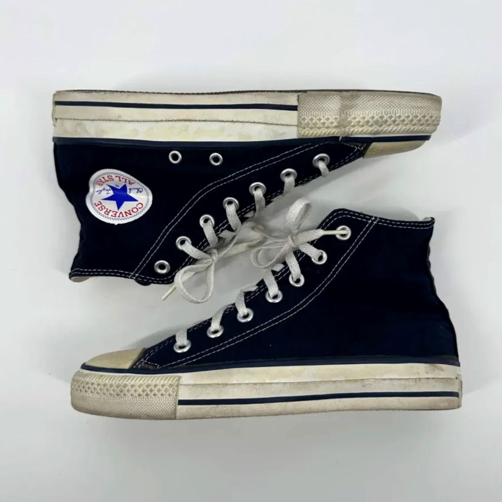 Converse VINTAGE Converse Chuck Taylor High Navy Blue Sneakers Size 5M 6.5W Men Mens 80s Size US 5 / EU 37 - 4 Thumbnail
