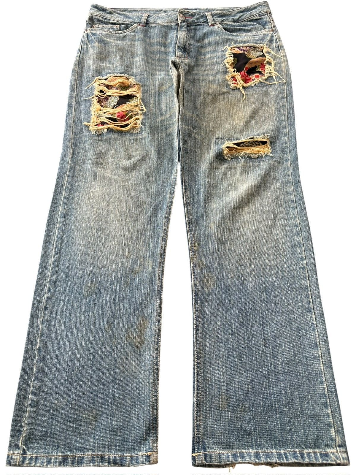 Japanese Brand Vintage Japanese Brand Sashiko Distressed Loose Jeans Size US 38 / EU 54 - 1 Thumbnail