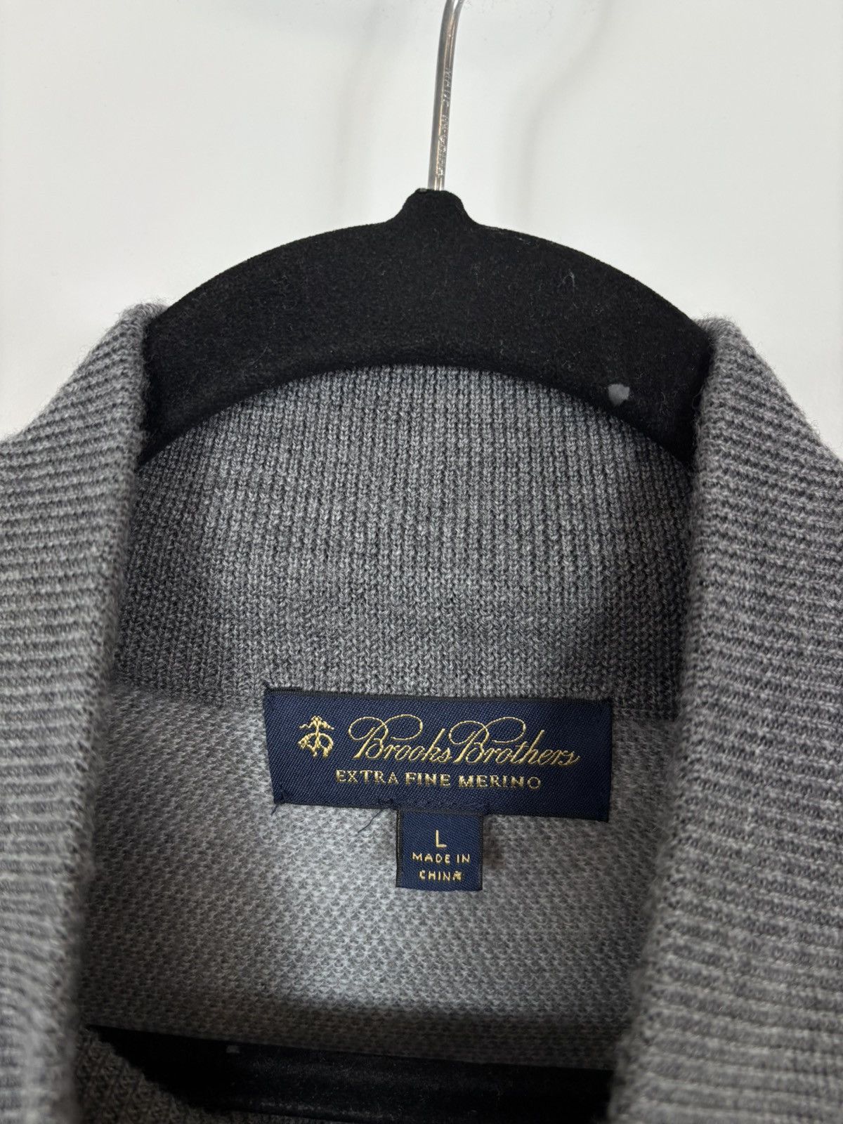 Brooks Brothers Brooks Brothers Men’s Grey Wool 1/4 Zip Knit Sweater Size US L / EU 52-54 / 3 - 10 Thumbnail