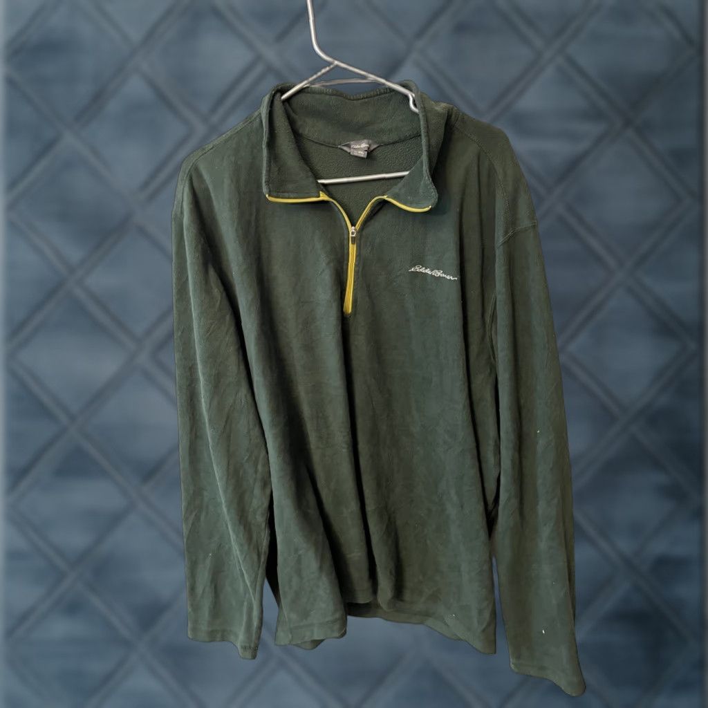 Eddie Bauer Eddie Bauer Men’s 1/4 Zip Sweater Green 2XL Shirt Pullover Casual Cotton Cardigan Size US XXL / EU 58 / 5 - 1 Thumbnail